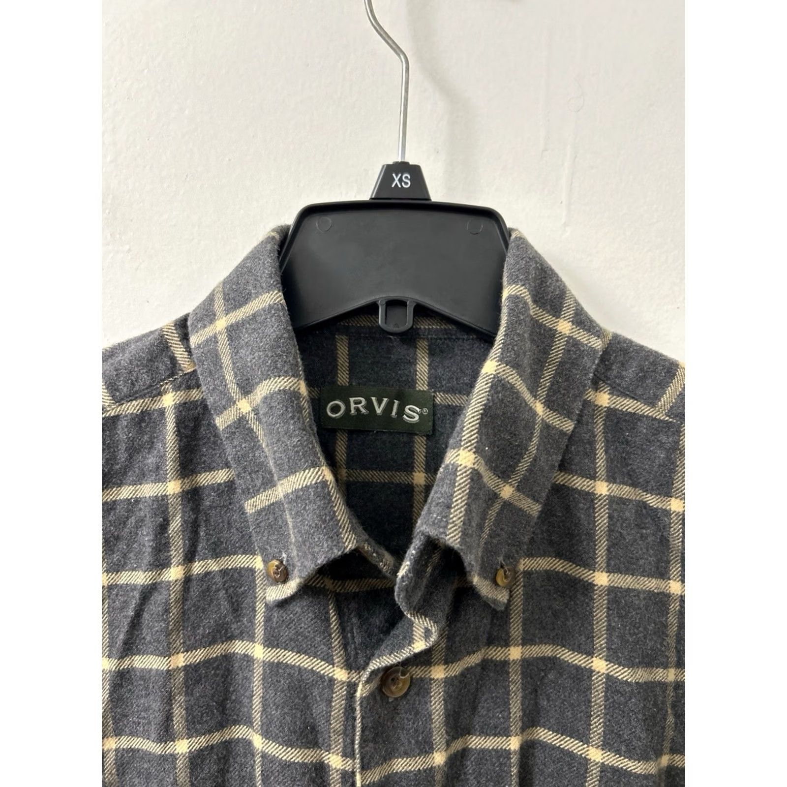 Orvis Orvis Shirt Mens XL Gray Plaid Flannel 100% Cotton Long Sleeve Button-Down Collared Size US XL / EU 56 / 4 - 5 Thumbnail