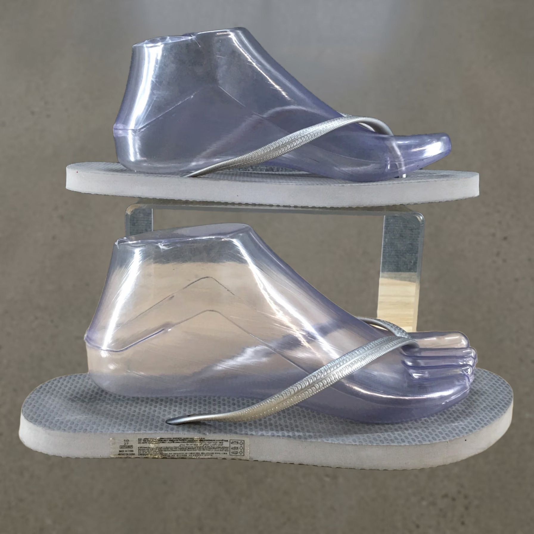 Old Navy Old Navy Sandals Women 10 Gray Silver Flip Flop Slip On Casual Beach Shoes Size US 8 / IT 38 - 1 Thumbnail