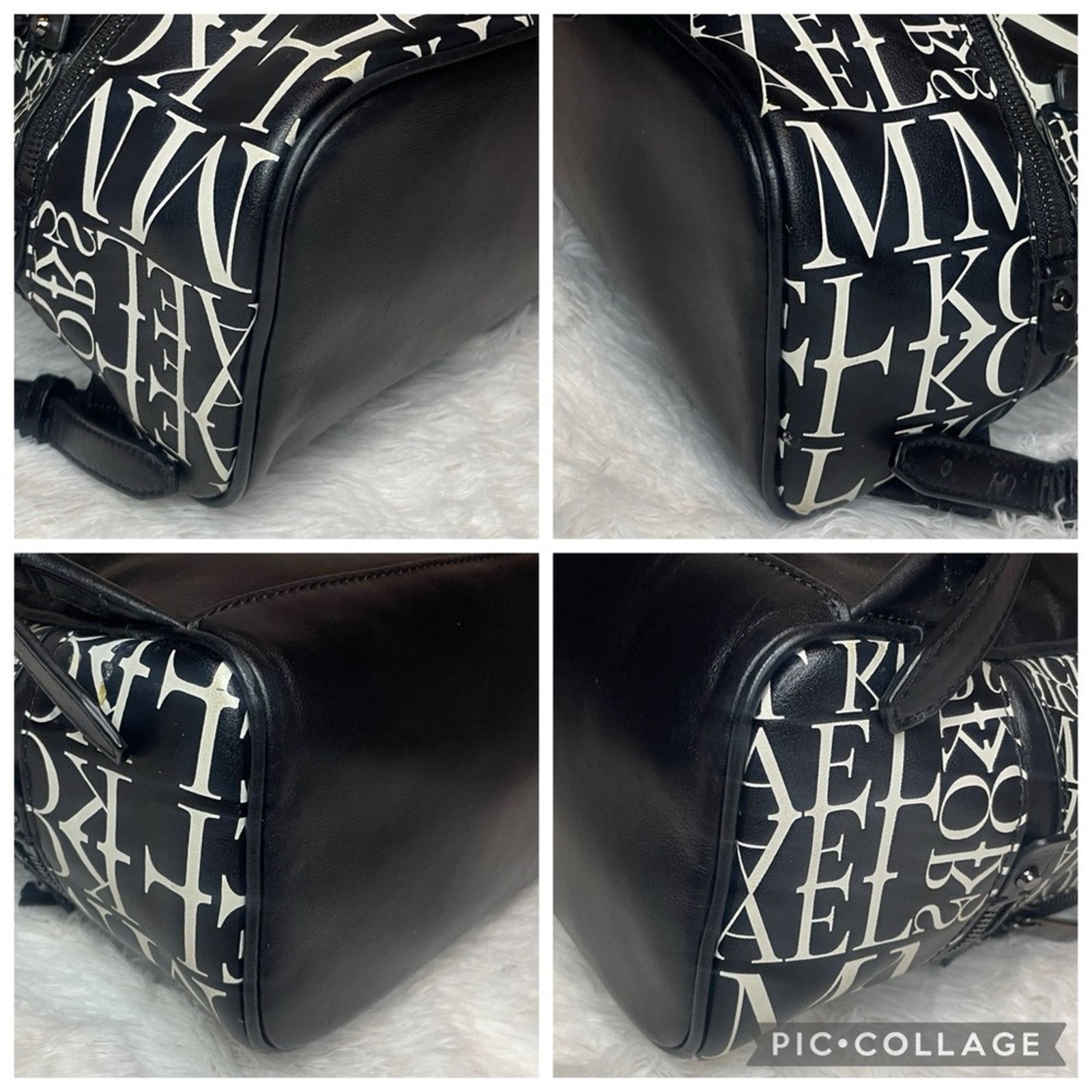 Michael Kors Michael Kors Rhea Zip Medium Leather Backpack Black White Size ONE SIZE - 10 Thumbnail