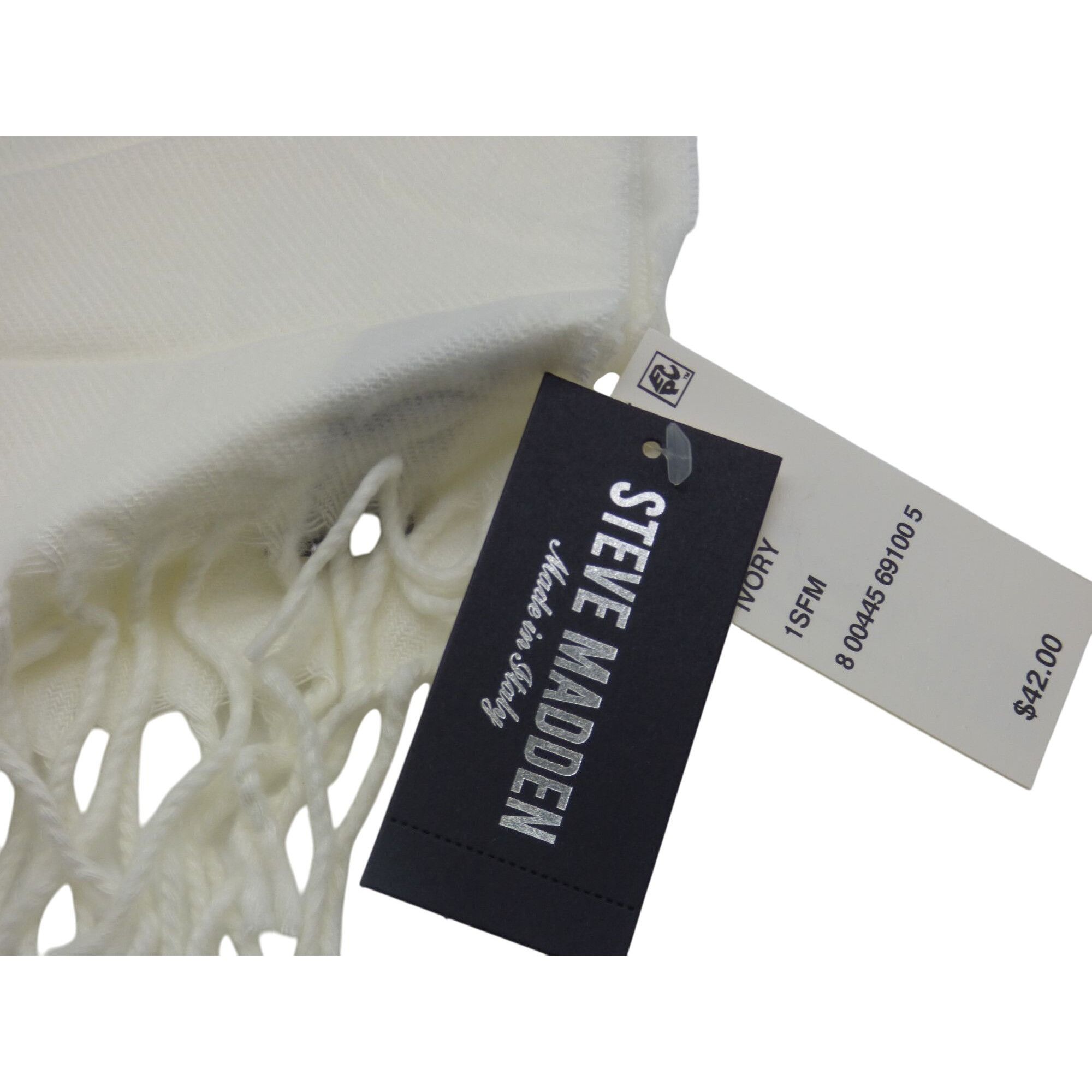Steve Madden Steve Madden Mid Weight Solid Muffle Scarf, Ivory, OS-Made i Size ONE SIZE - 5 Thumbnail