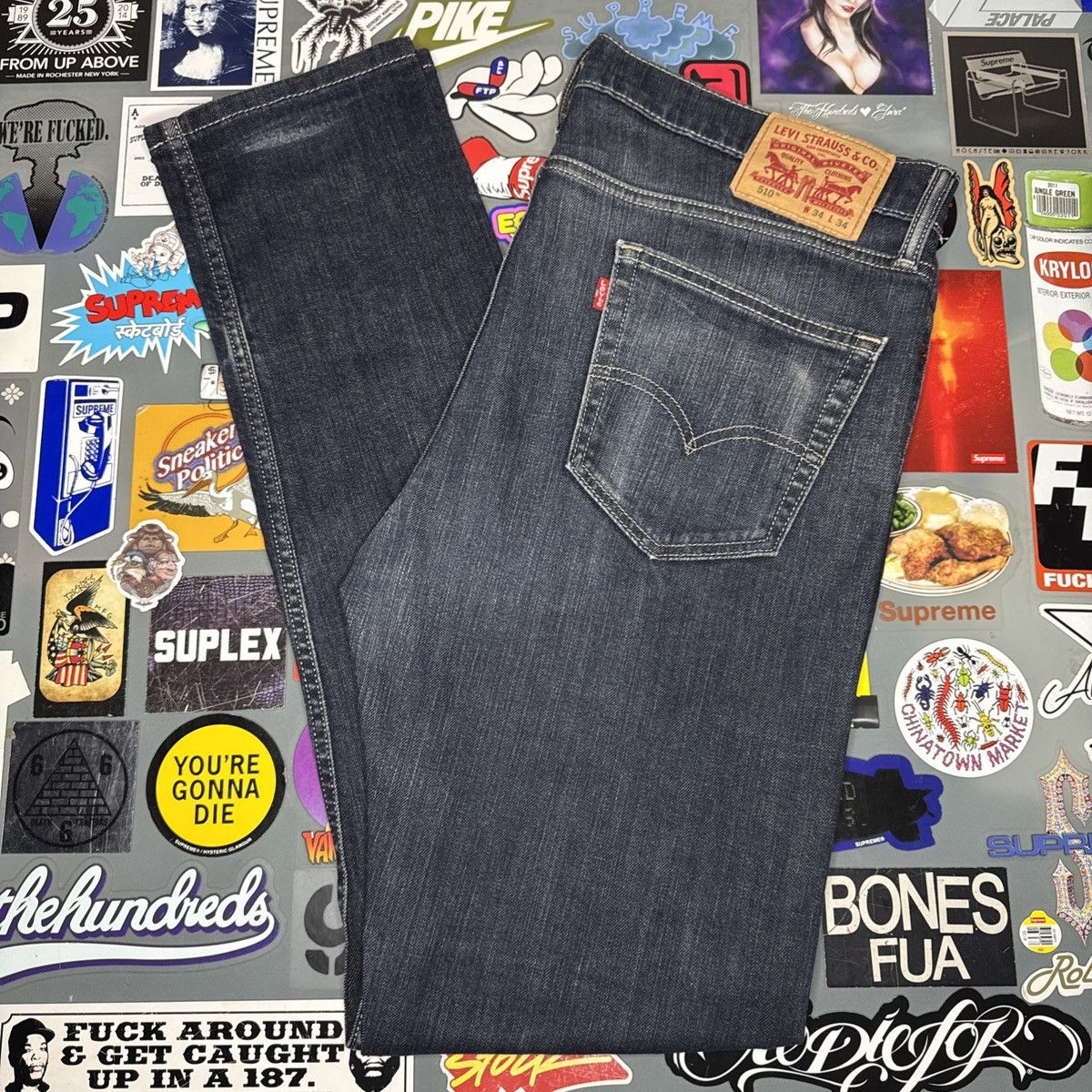 Levi's Mens Levi's 510 Dark Blue SKINNY Fit Stretch Denim Jeans 34 Size US 34 / EU 50 - 1 Thumbnail