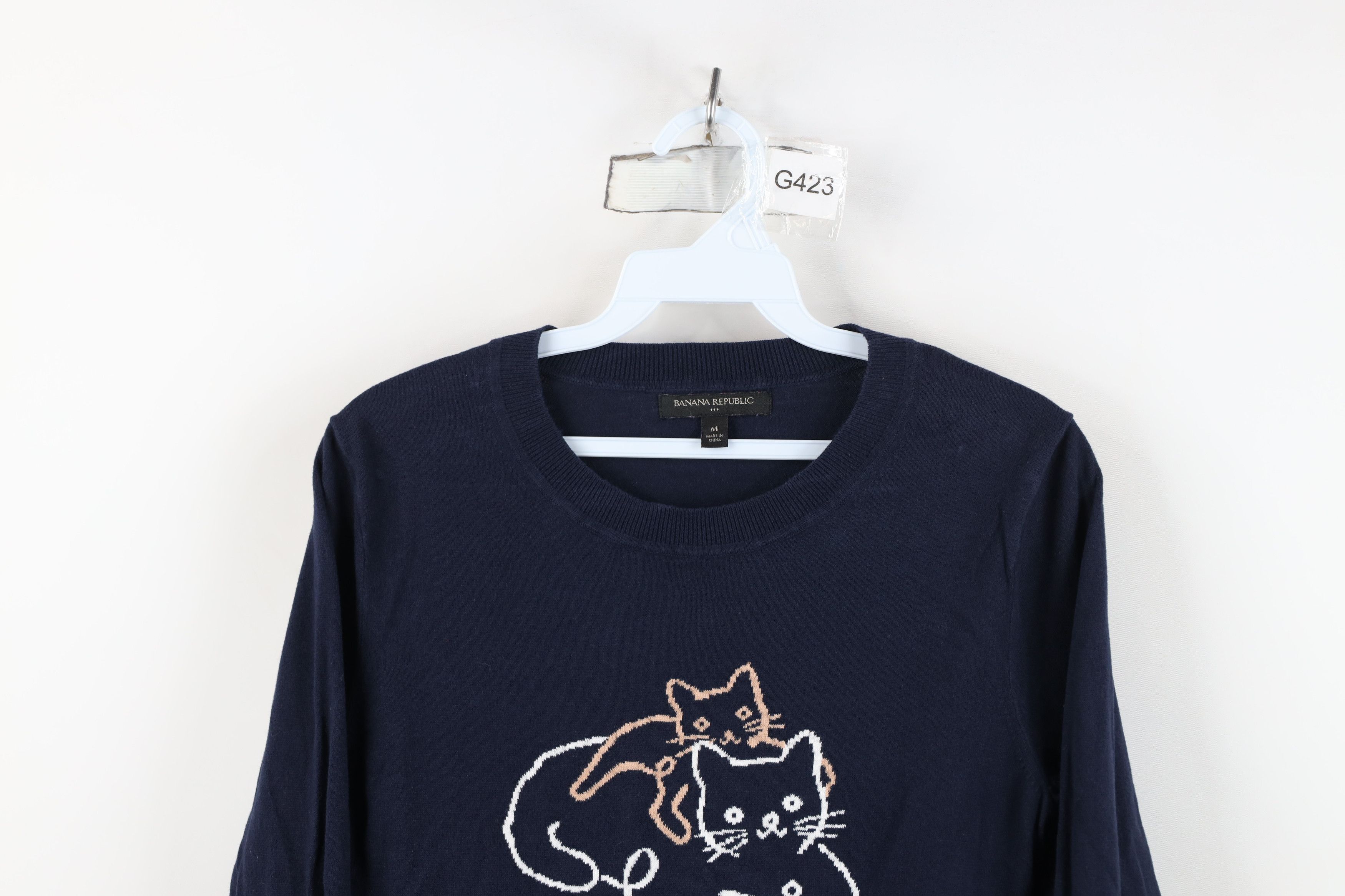 Banana Republic Banana Republic Cat Kitten Knit Lightweight Sweater Blue Size M / US 6-8 / IT 42-44 - 2 Thumbnail