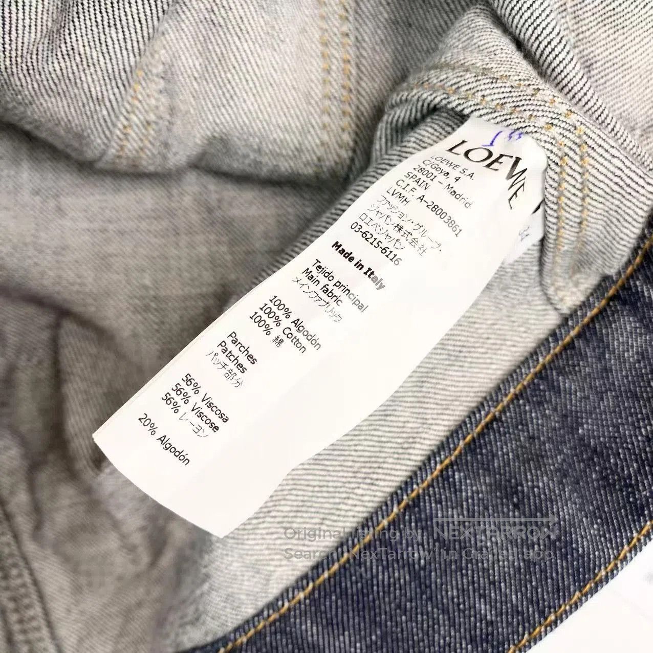 Loewe Loewe Asymmetrical patched denim jacket| Size XXS / US 00 / IT 34 - 4 Thumbnail
