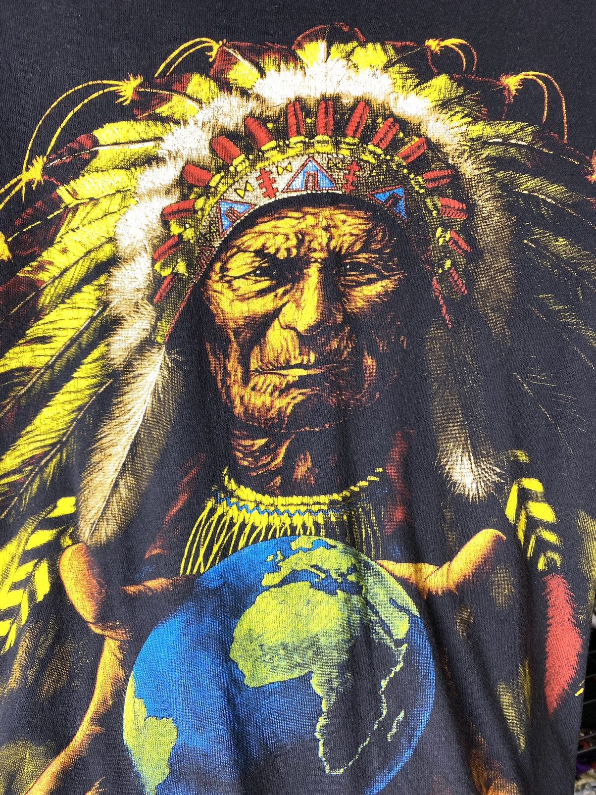 Band Tees 💥Rare! 80-90’s Vintage Indian Spirit Boxy T Shirt 3d Emblem Size US XL / EU 56 / 4 - 6 Thumbnail