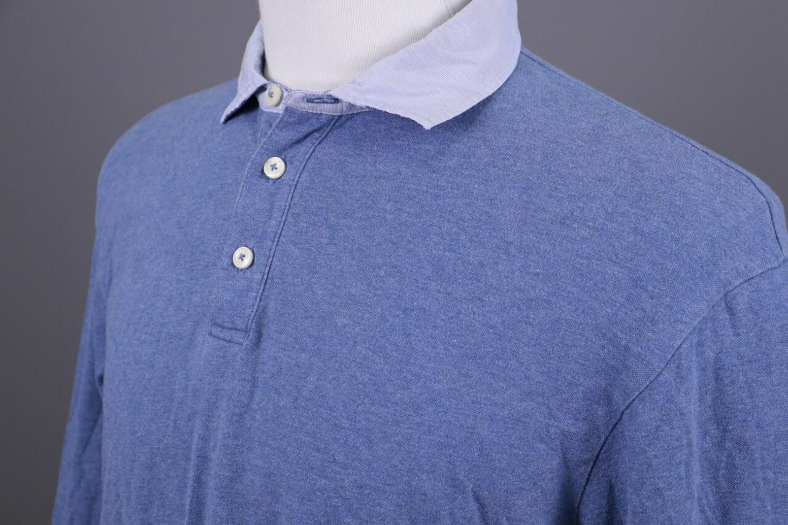 Designer Hackett London Classic Fit Blue Rugby Polo Sweater Size L Size US L / EU 52-54 / 3 - 8 Thumbnail