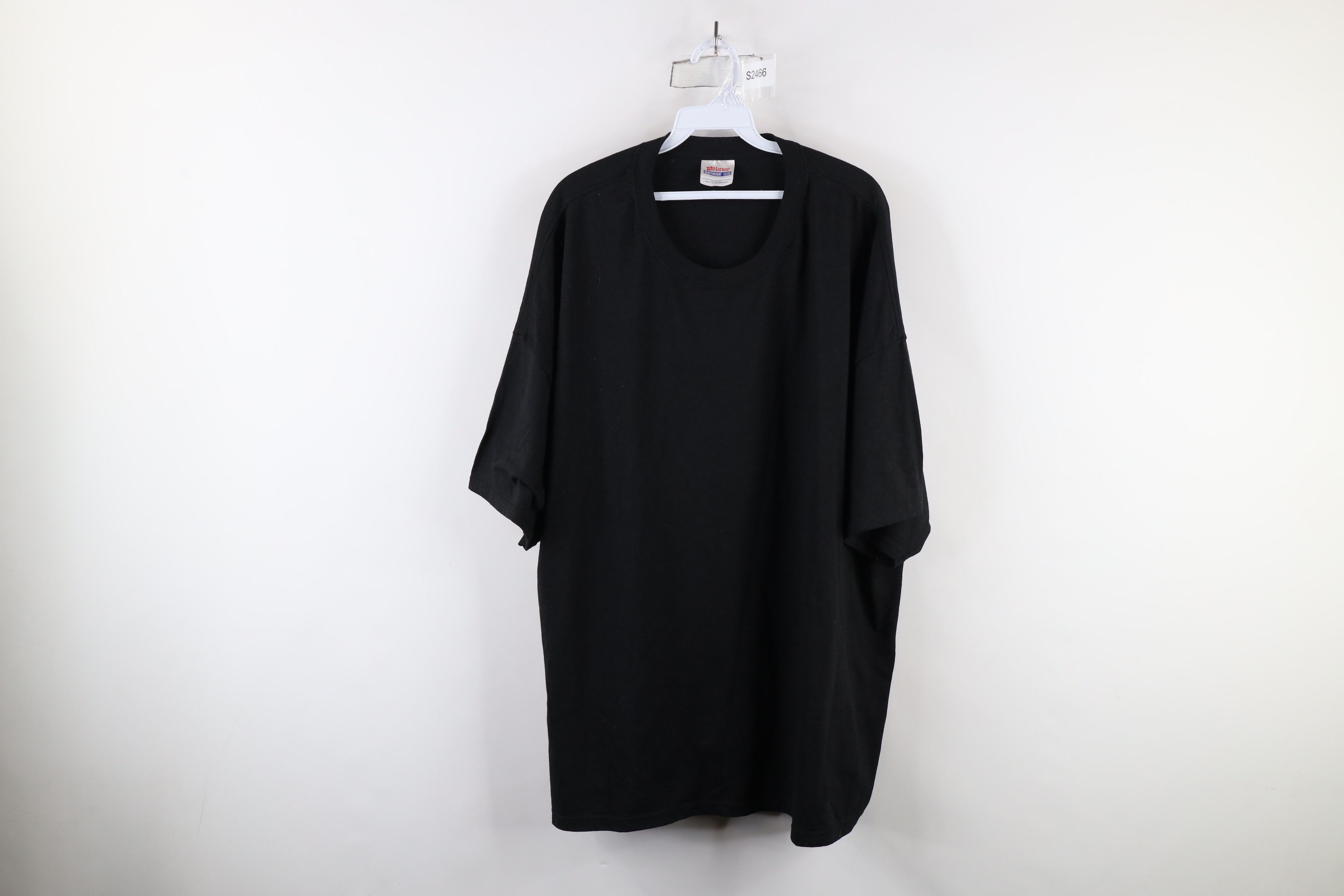 Hanes × Vintage Vintage 90s Hanes Heavyweight Short Sleeve T-Shirt Black Size US XXL / EU 58 / 5 - 1 Thumbnail