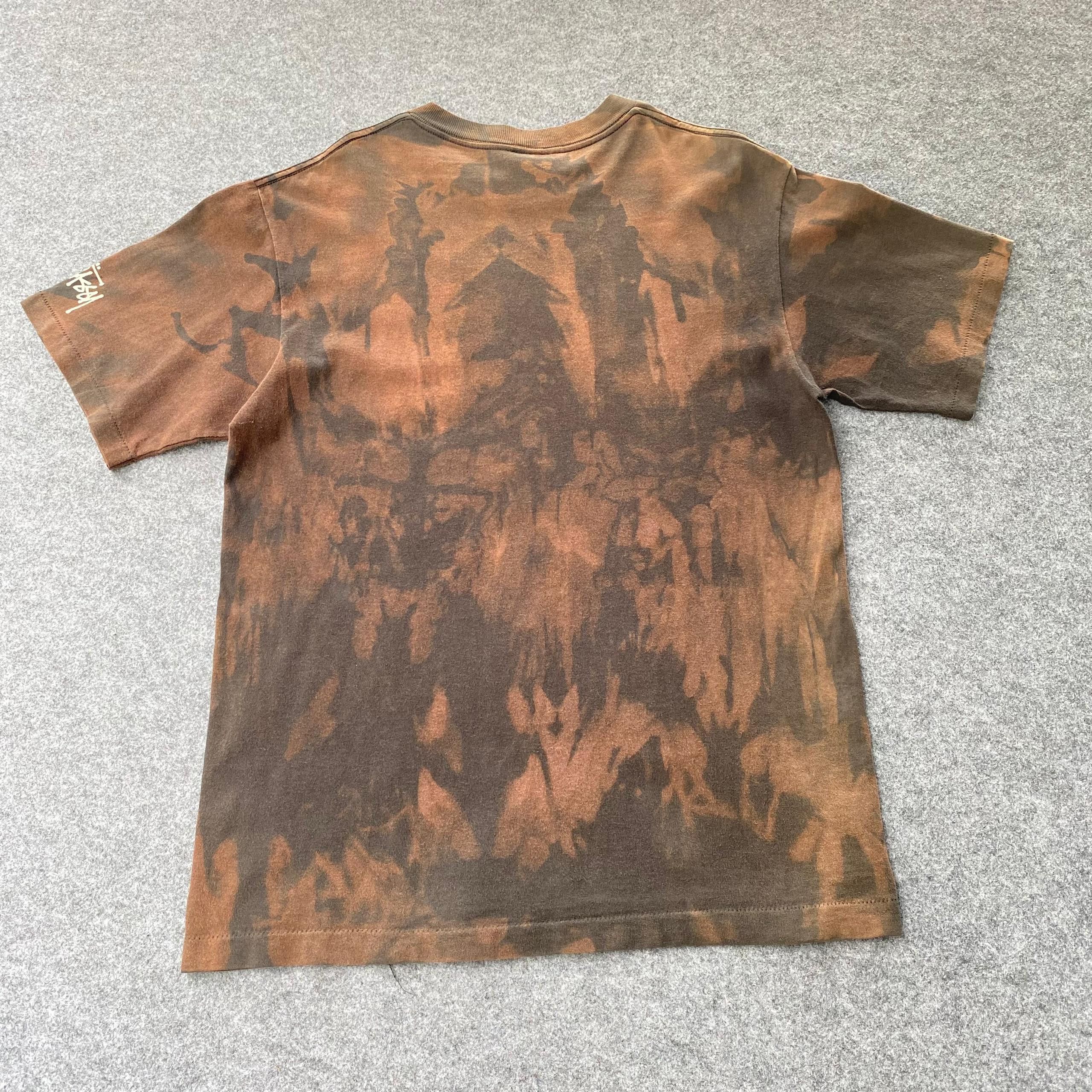 Stussy Vintage 90s Stussy Athletic Asic Wash Tshirt Size US M / EU 48-50 / 2 - 2 Thumbnail