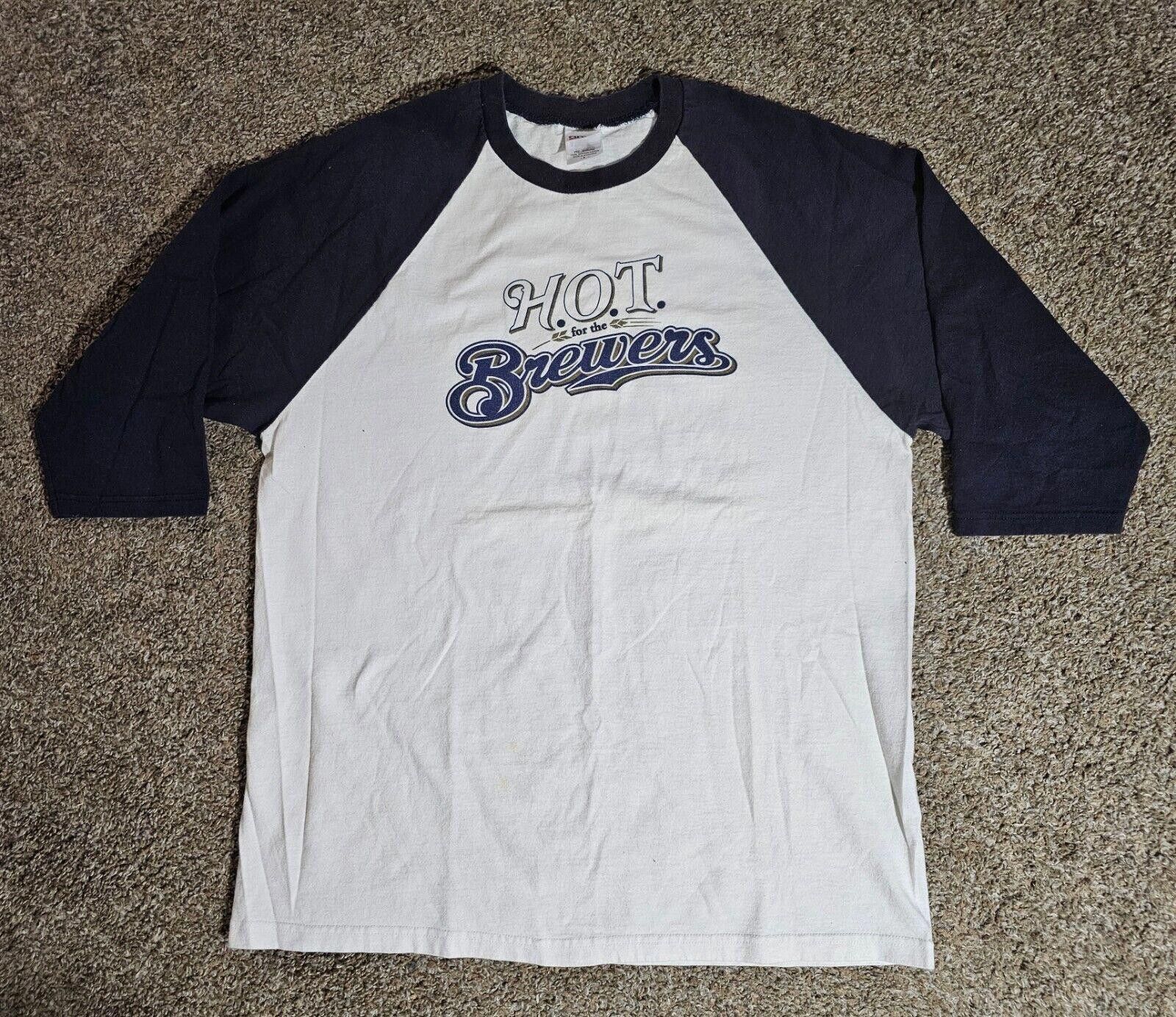 Anvil Hot for the Brewers 3/4 sleeve shirt Adult Large Size ONE SIZE - 1 Thumbnail
