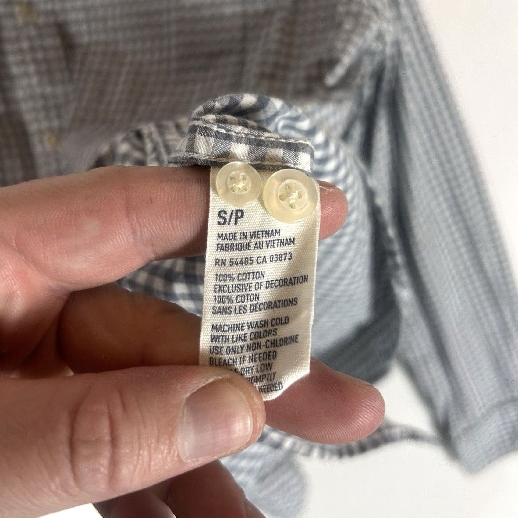 American Eagle Outfitters American Eagle Outfitters Shirt Mens Small Button-Down Plaid Checkered Long Sleeve Gray AEO Size US S / EU 44-46 / 1 - 4 Thumbnail