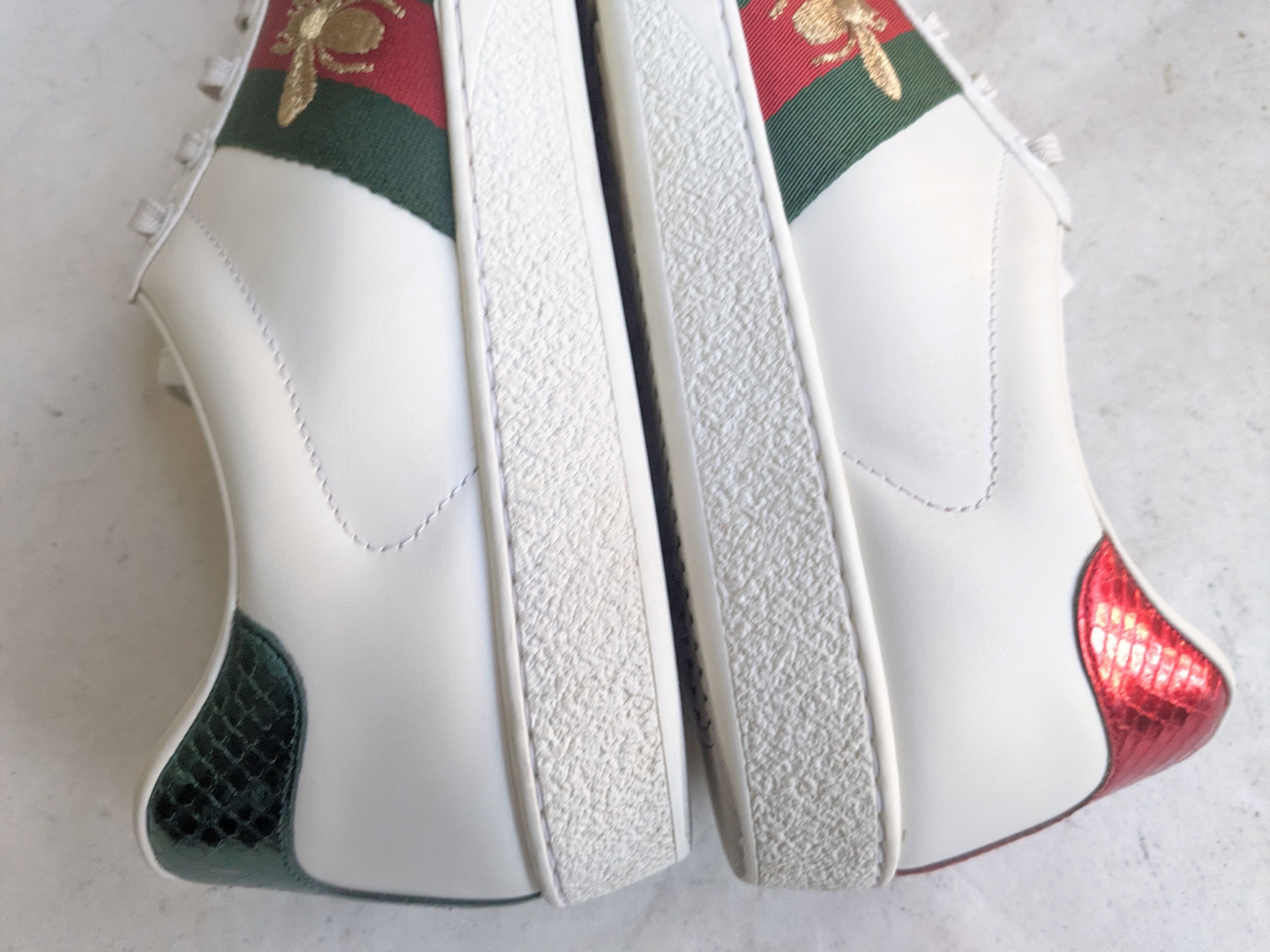 Gucci Gucci Ace Sneakers White 10 Bee Low Tops 429446 Size US 10 / EU 43 - 10 Thumbnail