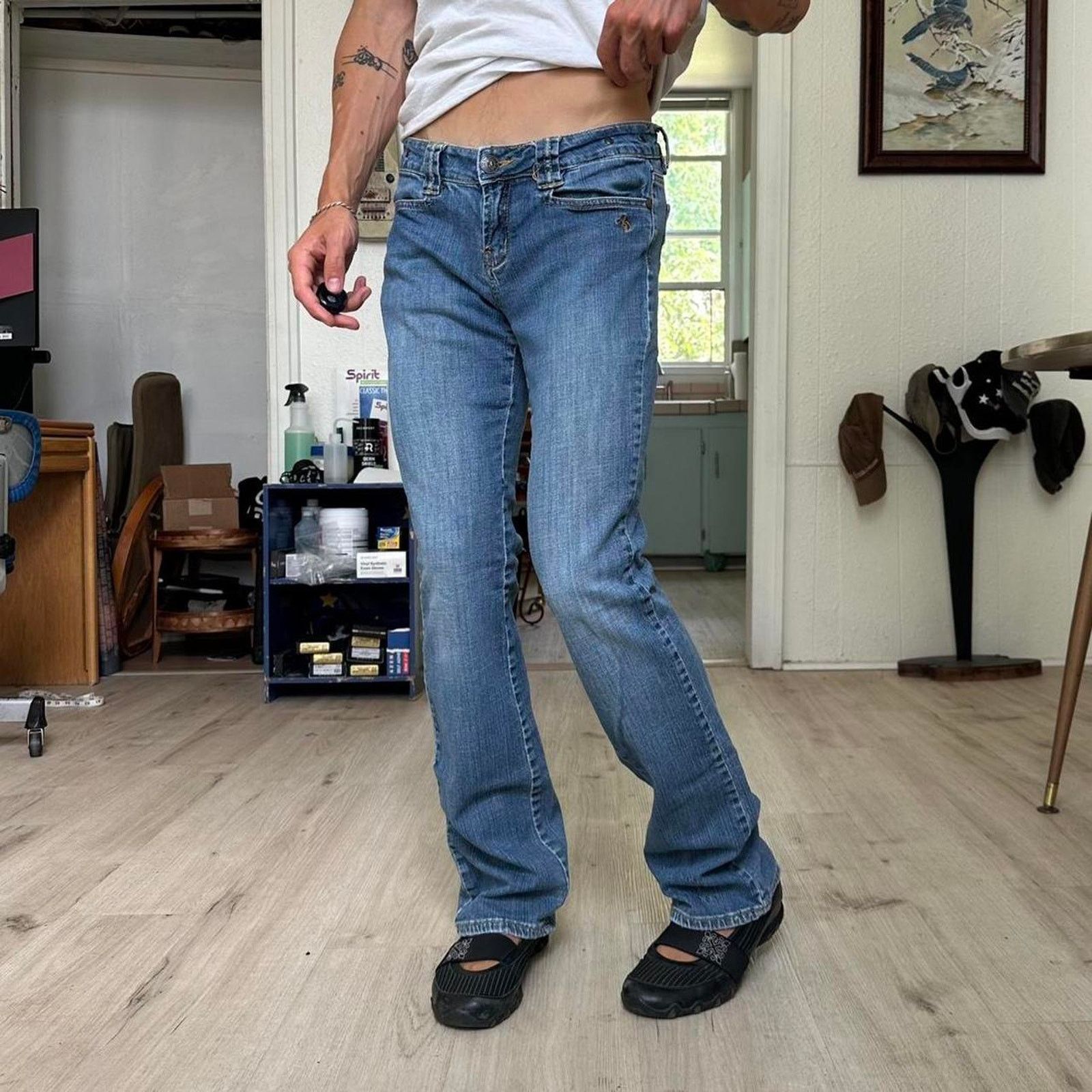 Vintage Vintage Y2K Studded Angel Low Rise Slim Denim Grunge Jean Size 29" - 2 Thumbnail
