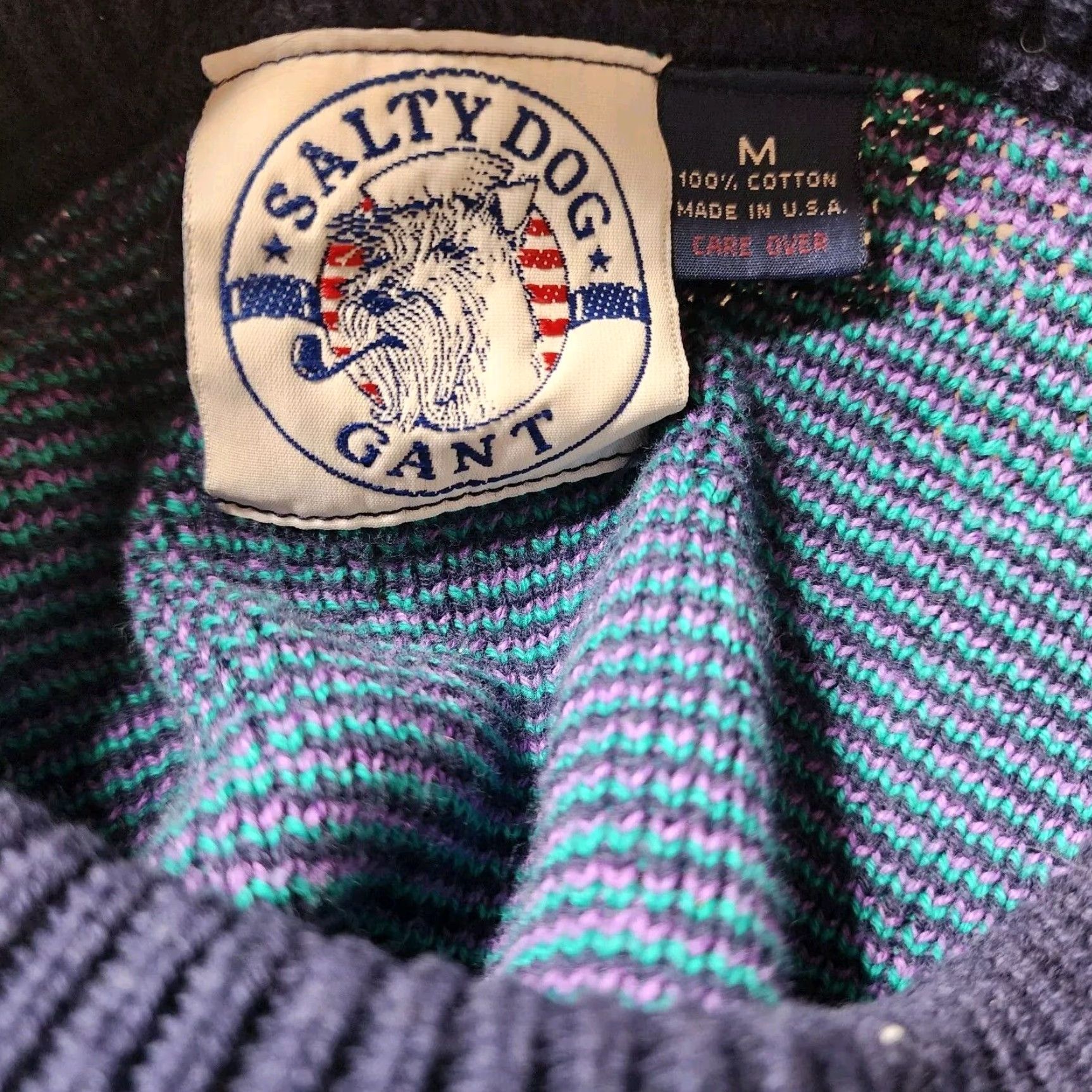 Vintage VINTAGE Salty Dog 80s Mens Crewneck Knit Golf Sweater Blue M Size US M / EU 48-50 / 2 - 4 Thumbnail