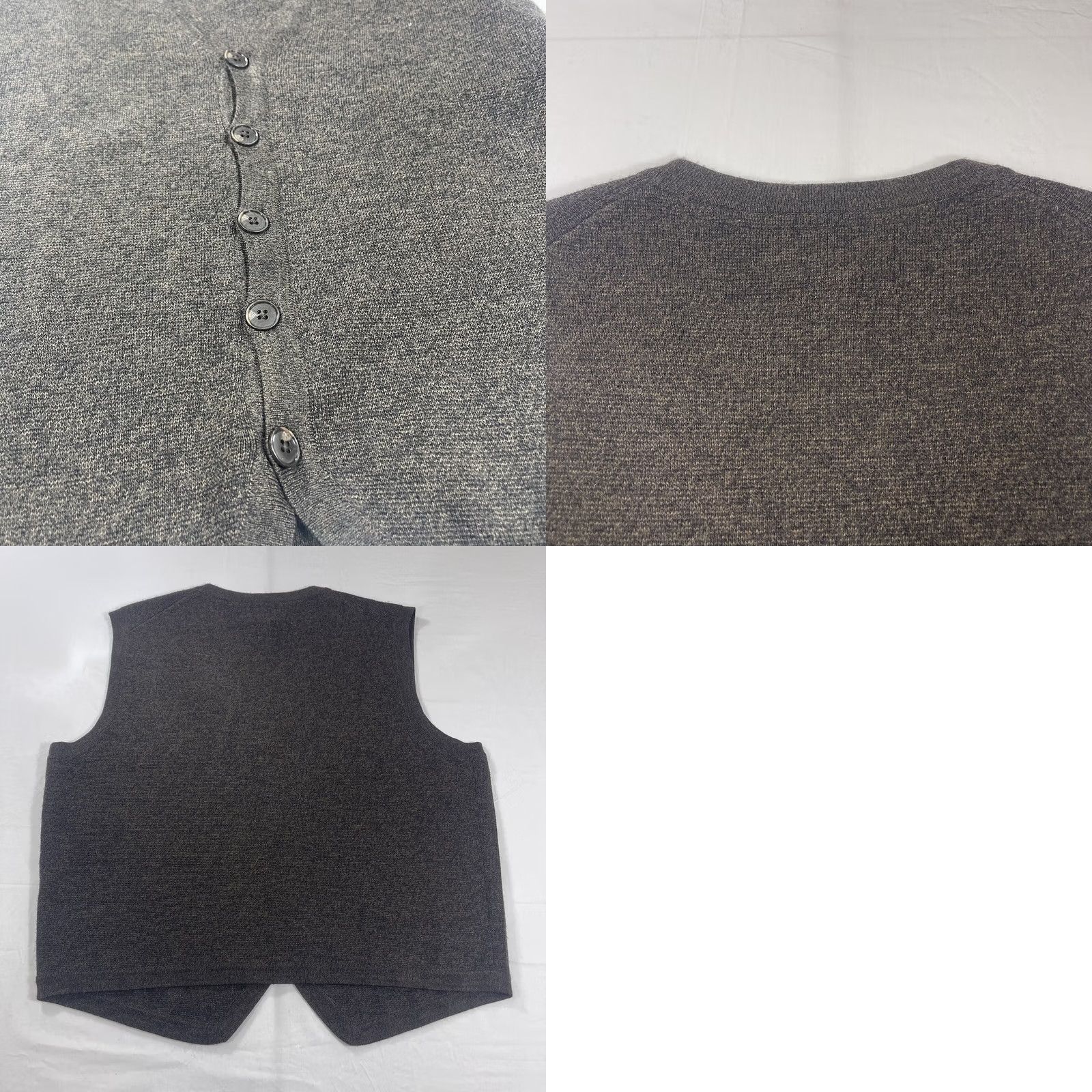 Jos. A. Bank Jos. A. Bank Vest Sweater L Brown Merino Wool Blend Button V-Neck Men Size US L / EU 52-54 / 3 - 9 Thumbnail