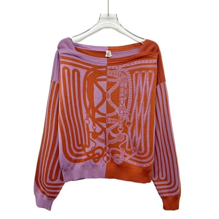 Hermes Hermes Colorblock Stripe Silk Boat Neck Knit Size XS / US 0-2 / IT 36-38 - 1 Thumbnail