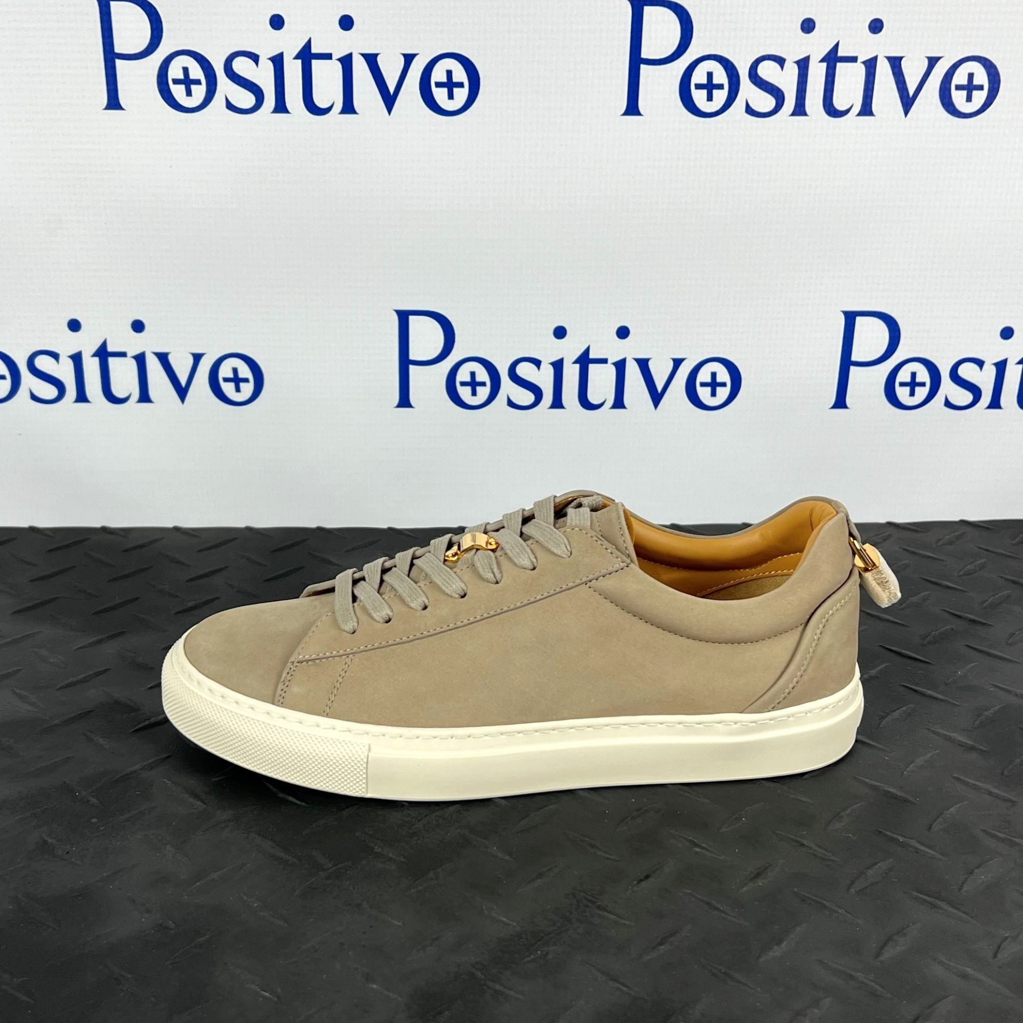 image of Buscemi Womens Tennis Lock Fog Nubuck Sneakers Us 9 Sample in Light Brown