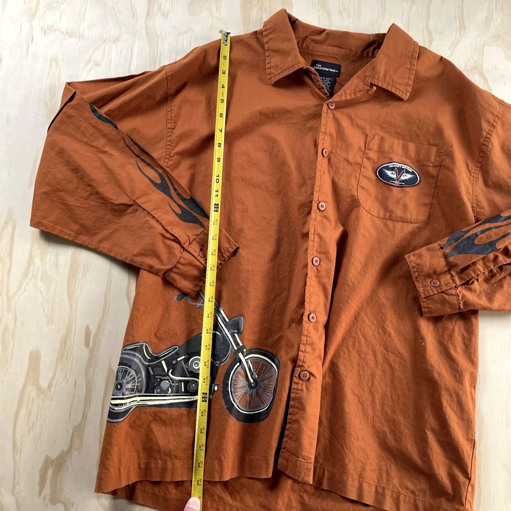 Vintage VINTAGE Motorcycle Flames Long Sleeve Mens XL Orange Button Up Biker Tee Size US XL / EU 56 / 4 - 3 Thumbnail