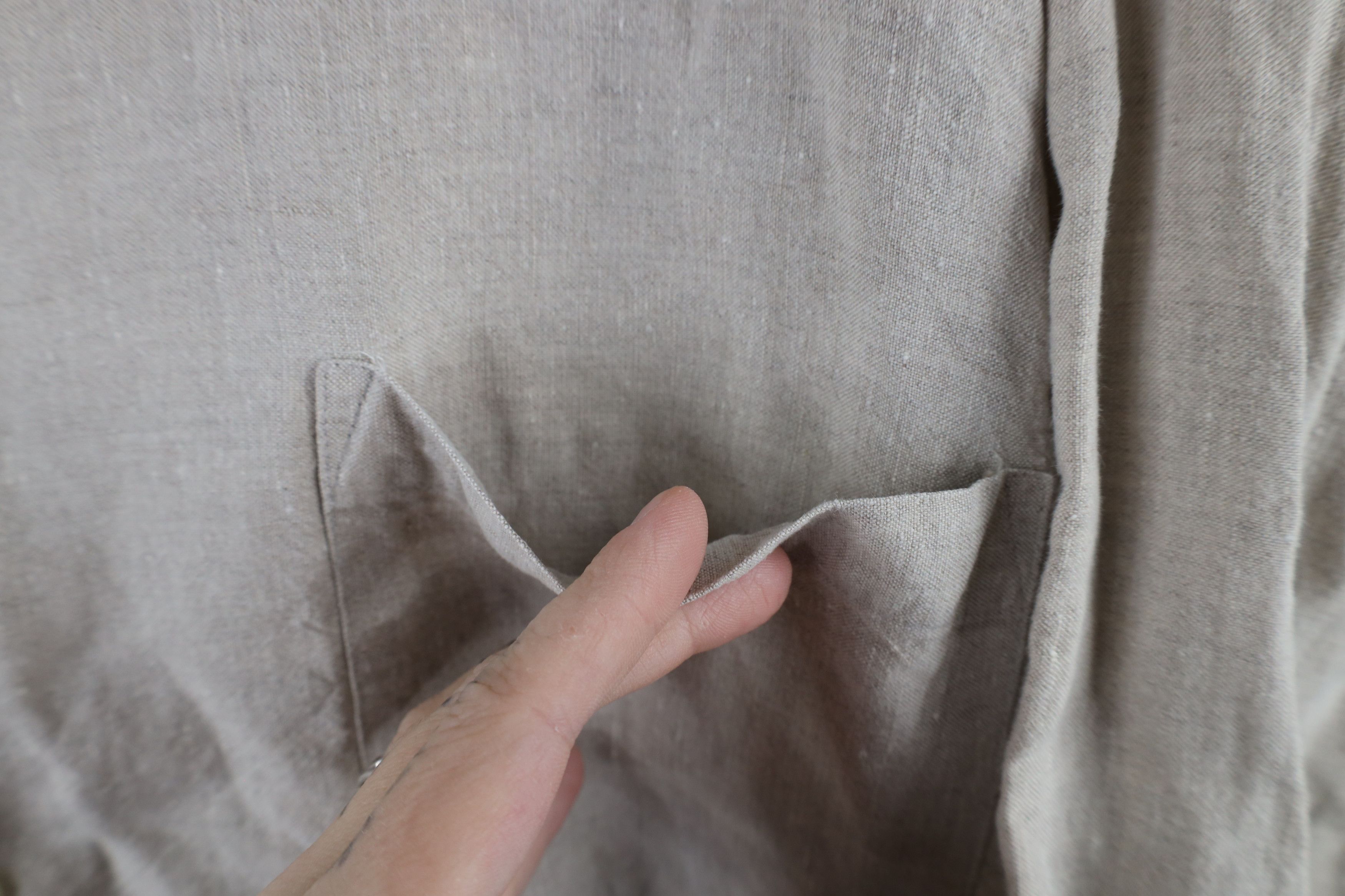 Vintage Vintage 90s Streetwear Fit Linen Collared Button Shirt Beige Size US XL / EU 56 / 4 - 5 Thumbnail