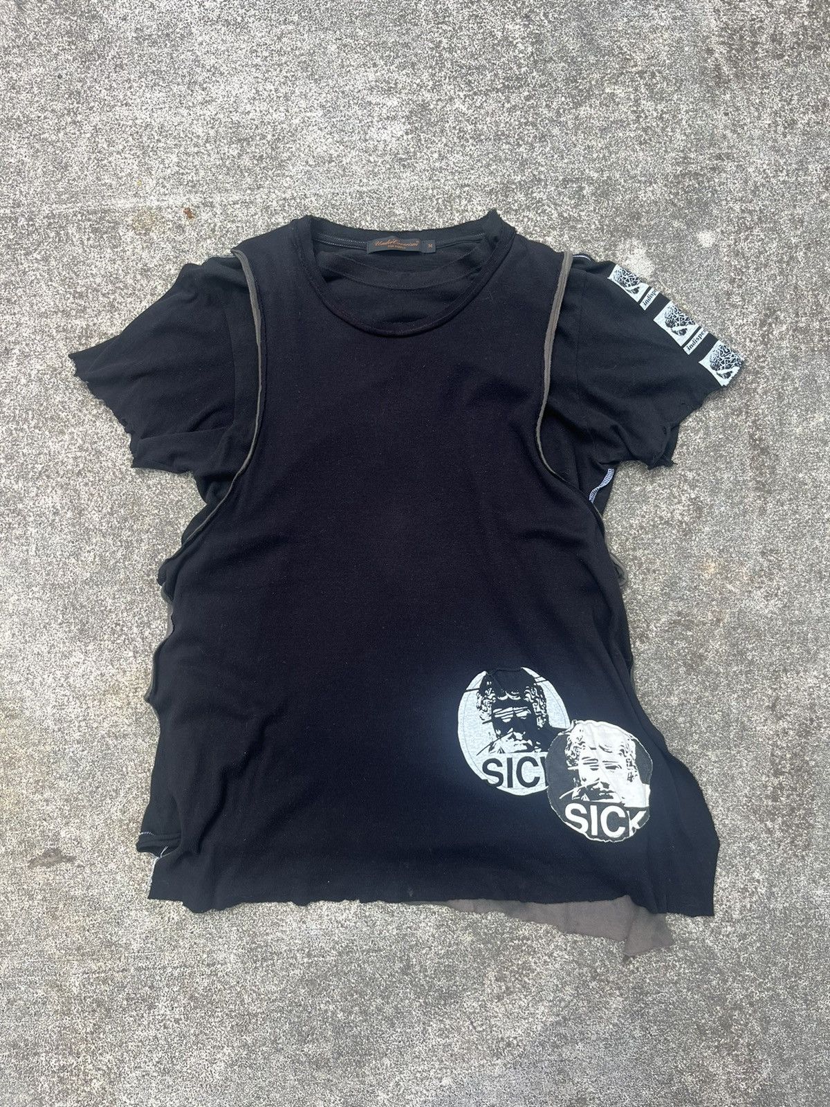Undercover AW04 Sick Patch Layered Tee