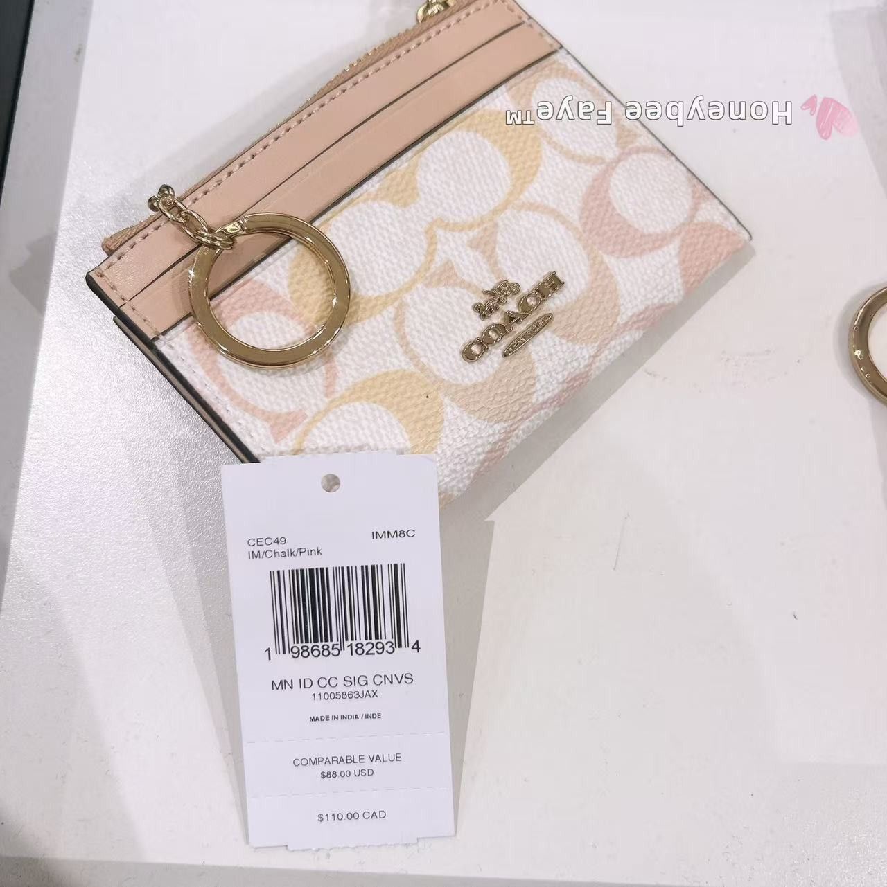 Coach Mini Skinny Id Case In Signature Canvas CEC49 Size ONE SIZE - 2 Thumbnail