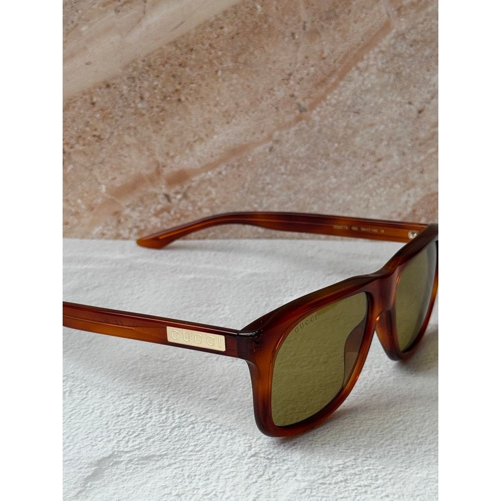 Gucci NEW Gucci GG2077S Brown Green Lens Sunglasses $415 Size ONE SIZE - 4 Thumbnail