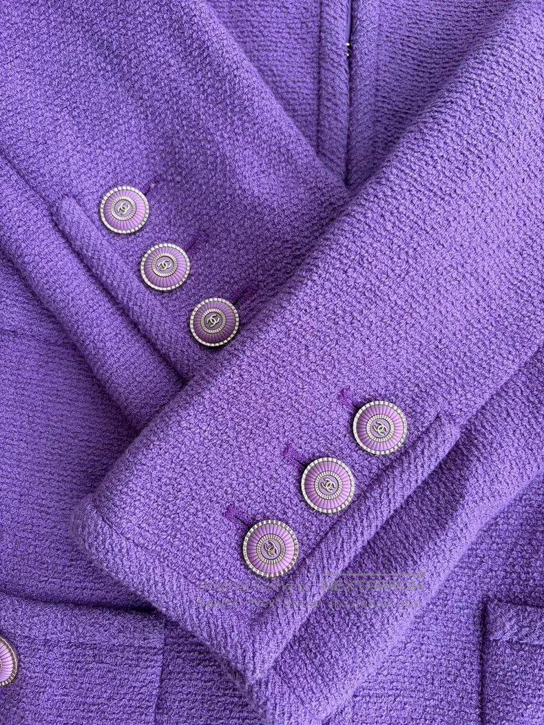 Chanel Chanel Early spring show purple tweed coat Size XXS / US 00 / IT 34 - 4 Thumbnail