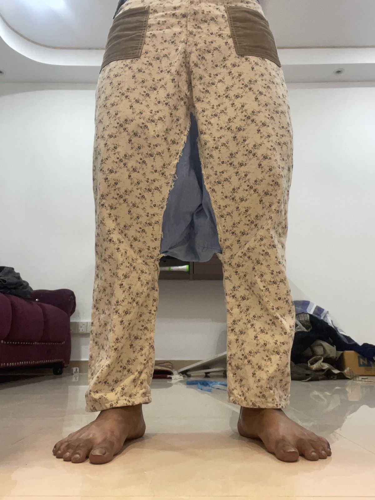 Kapital Kapital Floral Sarouel Pants Denim,All Over Pattern Size US 33 - 21 Thumbnail
