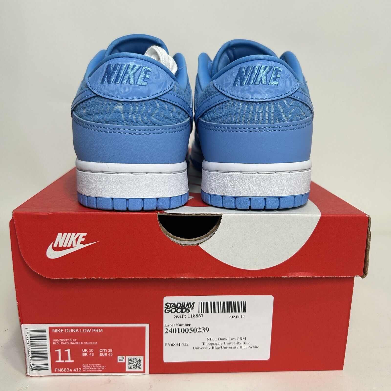 Nike Nike Dunk Low PRM “Topography/University Blue” 2024 Size US 11 / EU 44 - 4 Thumbnail