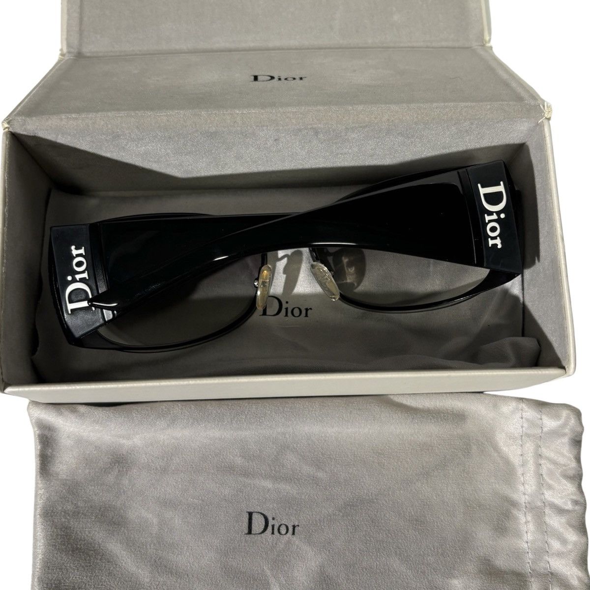 Dior × John Galliano × Vintage Dior 2000s Dior Logo Black Sunglasses Size ONE SIZE - 4 Thumbnail