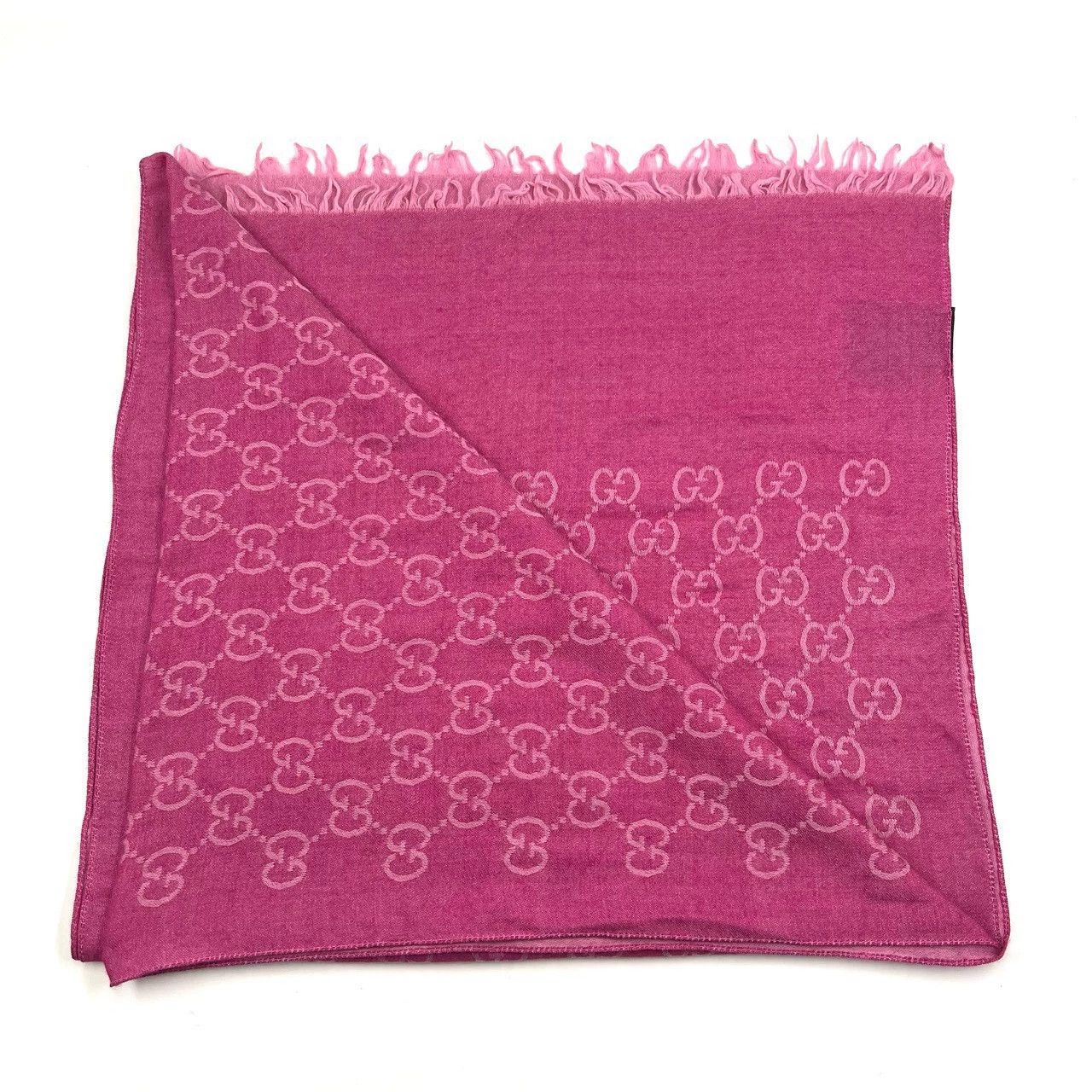 Gucci Gucci/Fuchsia Pink Double G Print Reversible Scarf/ Size ONE SIZE - 3 Thumbnail