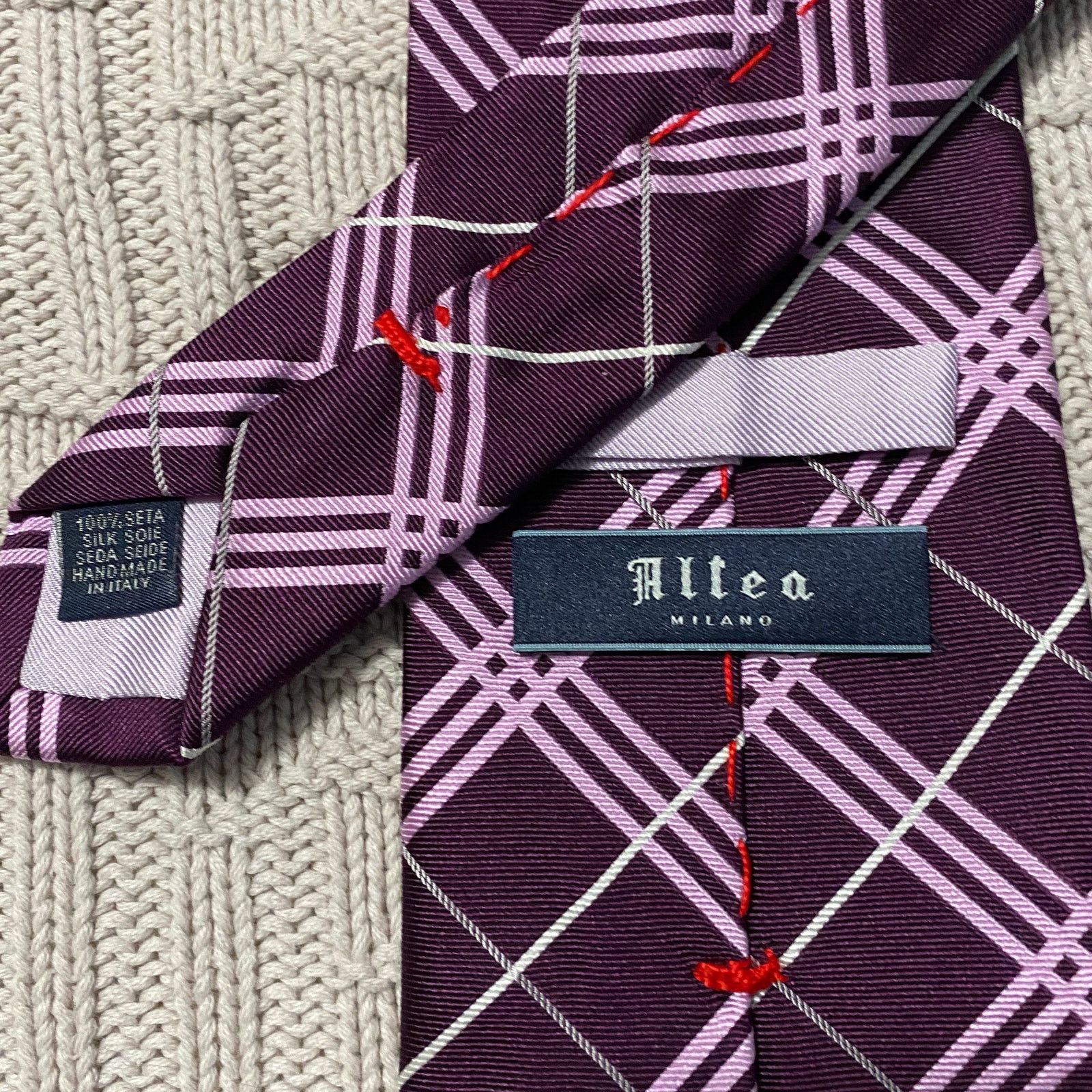 Altea Altea purple plaid silk tie Size ONE SIZE - 3 Thumbnail