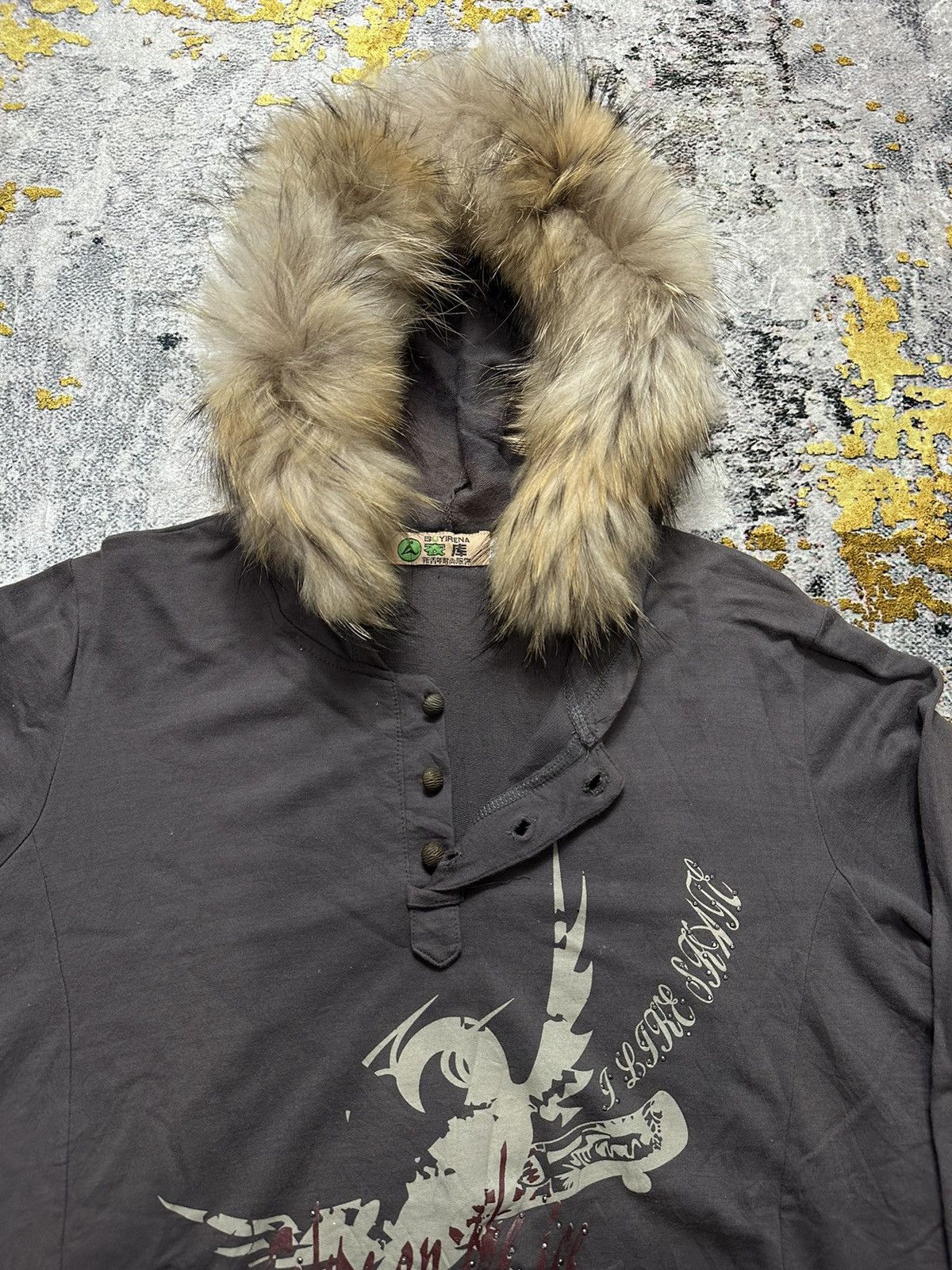 Hysteric Glamour SUN FADED SKY ON THE ICE FUR HOODIE IFSIXWASNINE PUNK STYLE Size US L / EU 52-54 / 3 - 6 Thumbnail