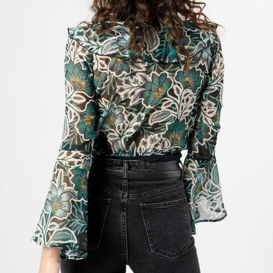 Other Band of the Free Bonnie Emerald Floral Bodysuit S NWT Size S / US 4 / IT 40 - 5 Thumbnail