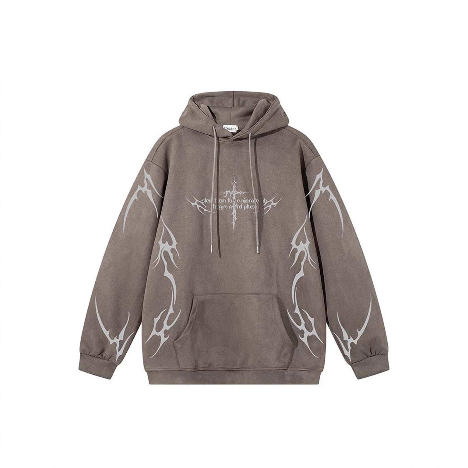 Japanese Brand Graphic Print Oversized Hoodie, Men's Hooded Sweatshirt Size US M / EU 48-50 / 2 - 5 Thumbnail