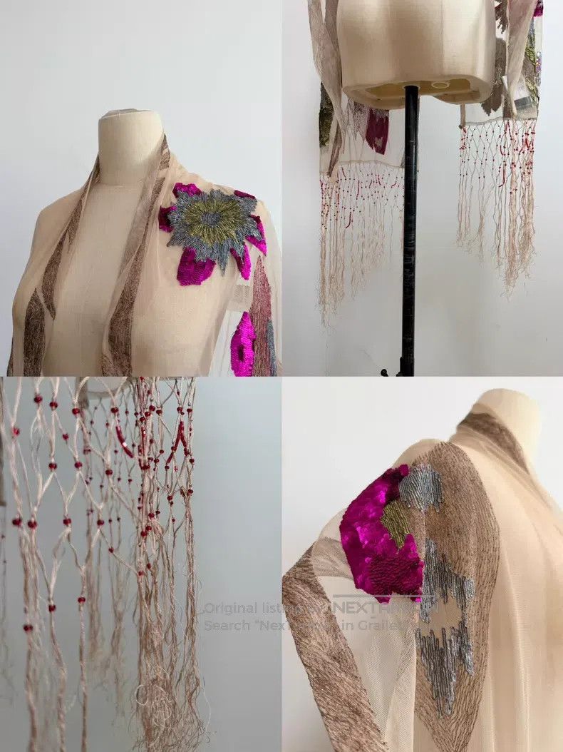 Dries Van Noten DRIES VAN NOTEN Embroidered Silk Scarf Size ONE SIZE - 7 Thumbnail