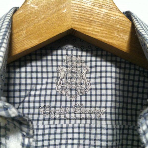English Laundry ENGLISH LAUNDRY MENS GRAY 100%COTTON CASUAL SHIRT 16.5/34-35 Size US L / EU 52-54 / 3 - 9 Thumbnail