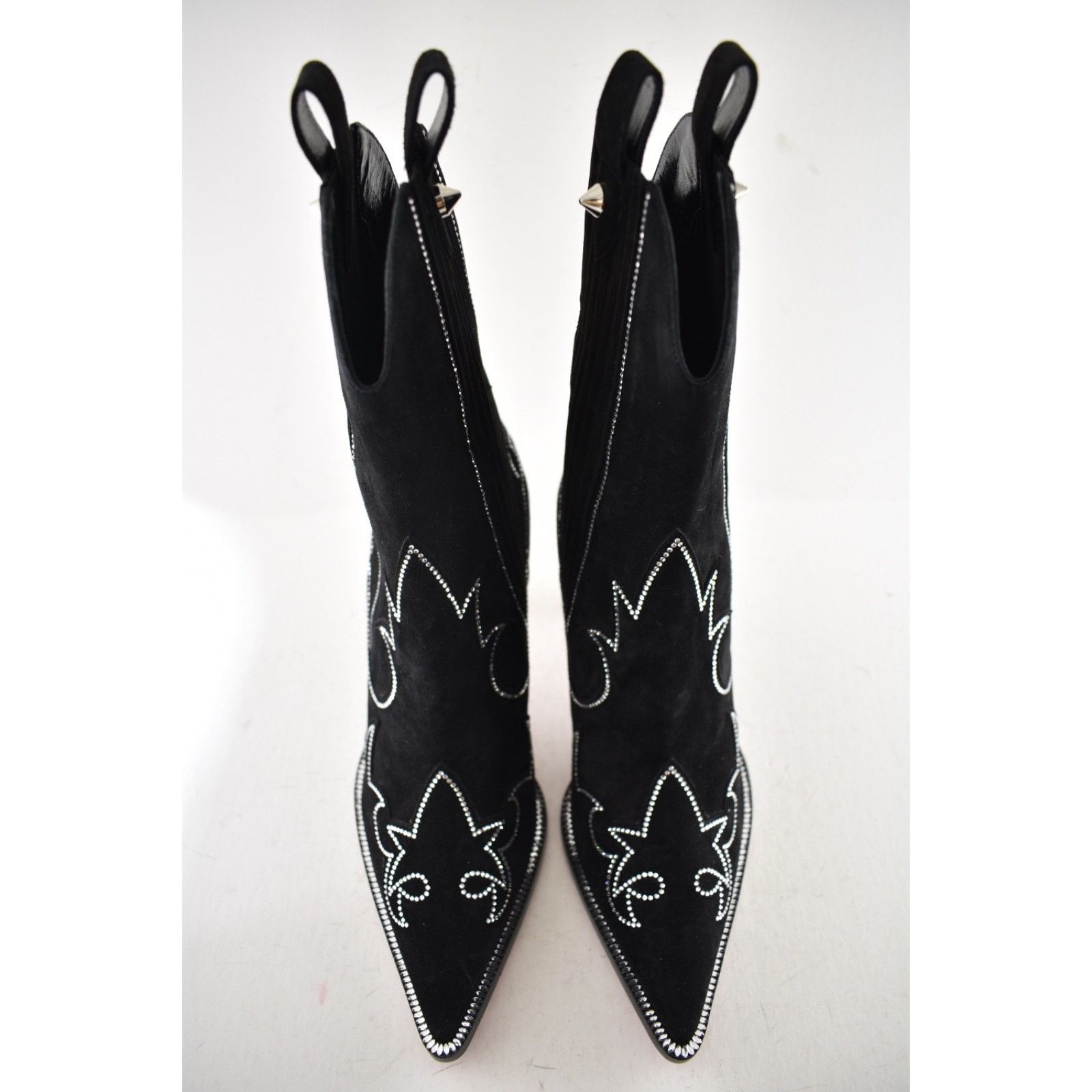 Christian Louboutin Christian Louboutin Santigag Strass Black Suede Boot 36 Size US 5 / IT 35 - 13 Thumbnail