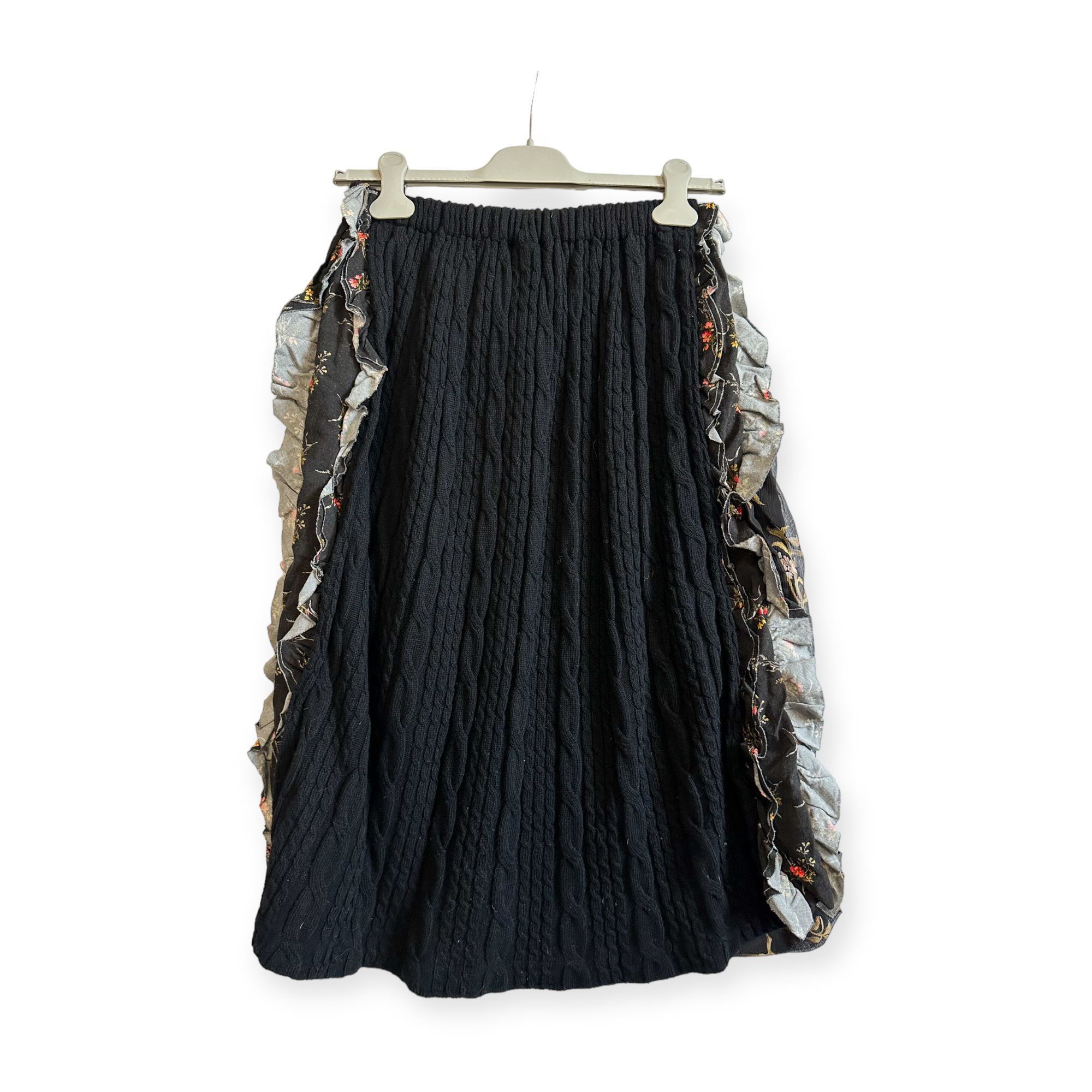 Comme des Garcons COMME DES GARÇONS Tricot Floral Print/Cable knit Midi Skirt Size 25" / US 0 / IT 36 - 2 Thumbnail