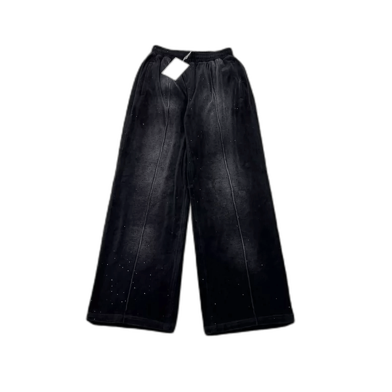 Alexander Wang Black Velvet Wide Leg Pants