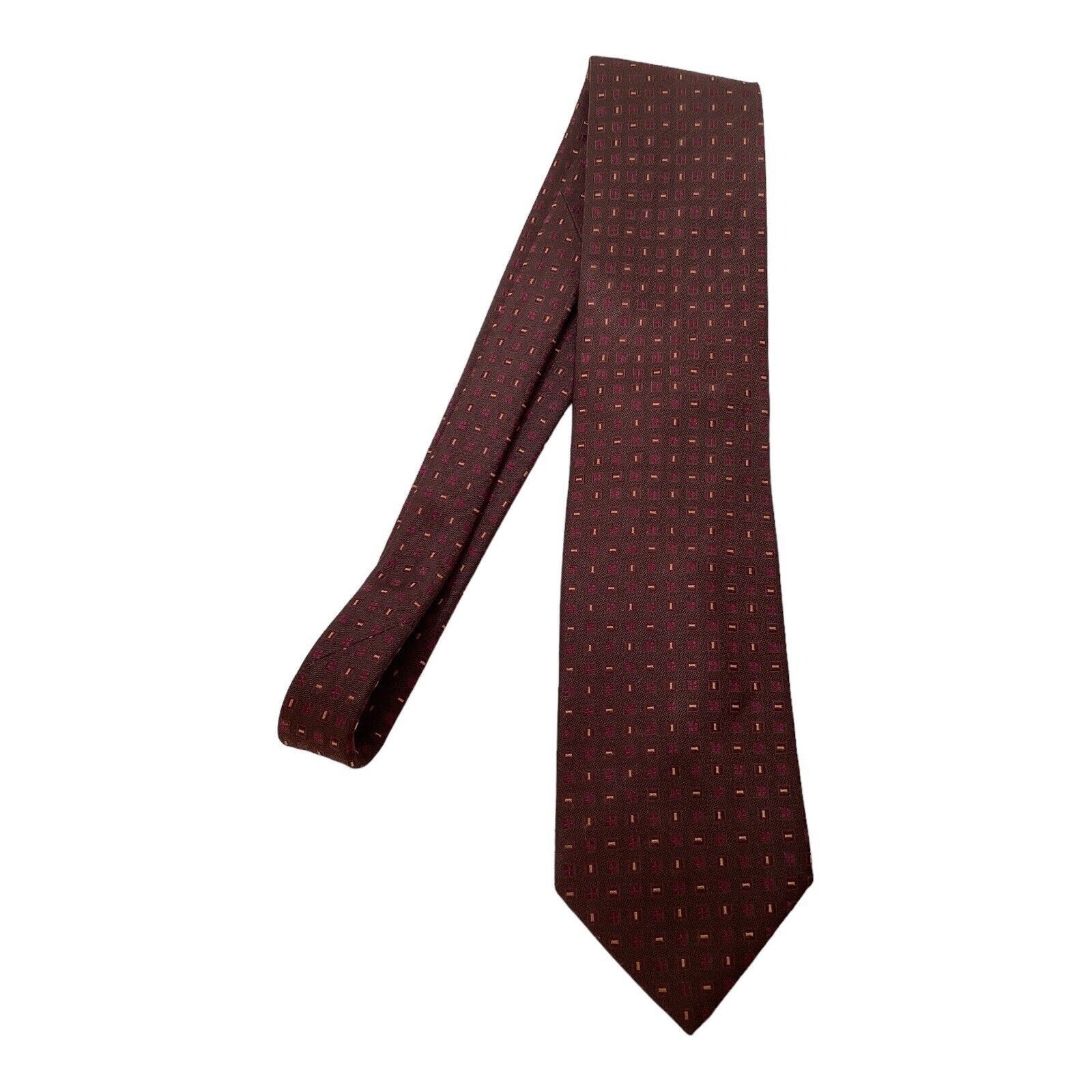 Brioni BRIONI Brown Geometric Luxury Silk Tie Hand Made In Italy W: Size ONE SIZE - 6 Thumbnail