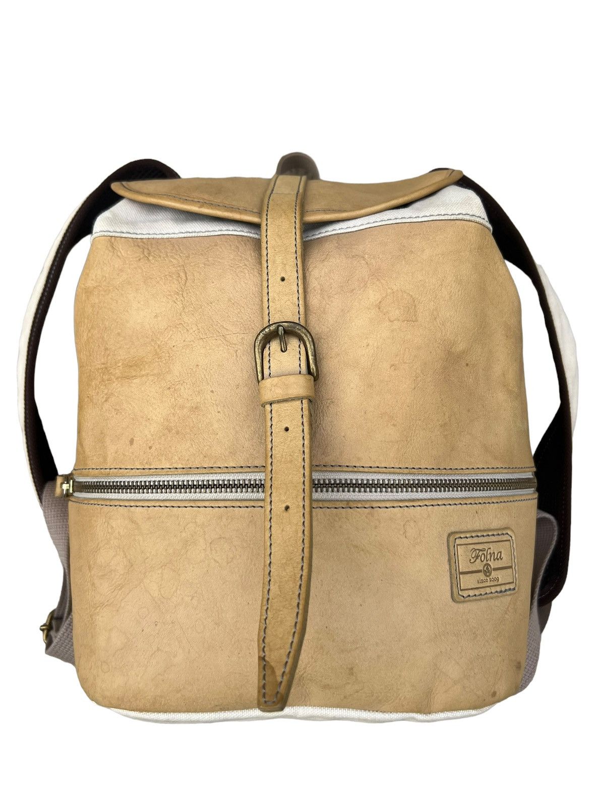 image of Folna Japan Hybrid Patina Leather Backpack Bag, Men's