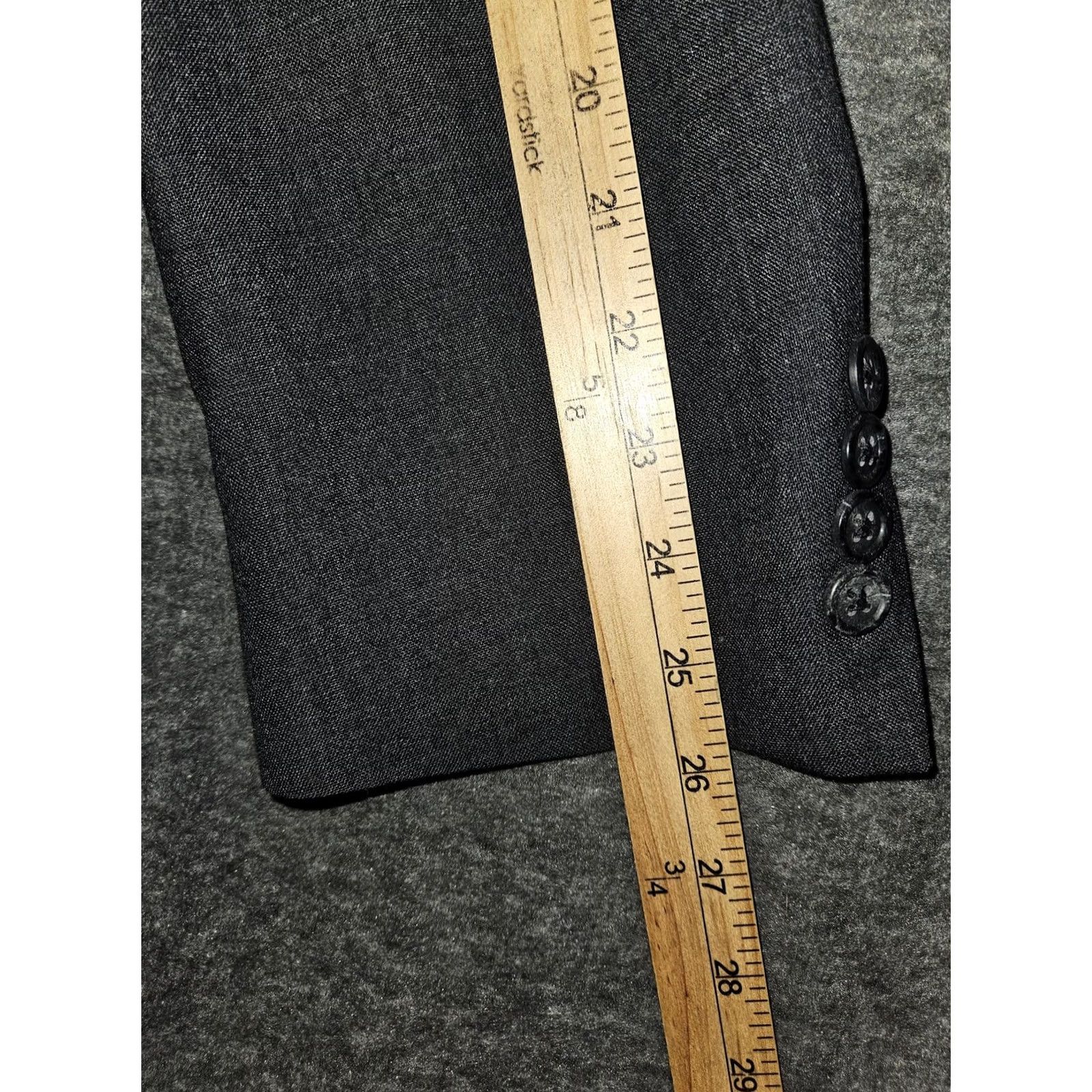 Hart Schaffner Marx VINTAGE Hart Schaffner Marx Blazer Mens 44L Gray Wool Dillard's Micron 2000 Size 44R - 7 Thumbnail