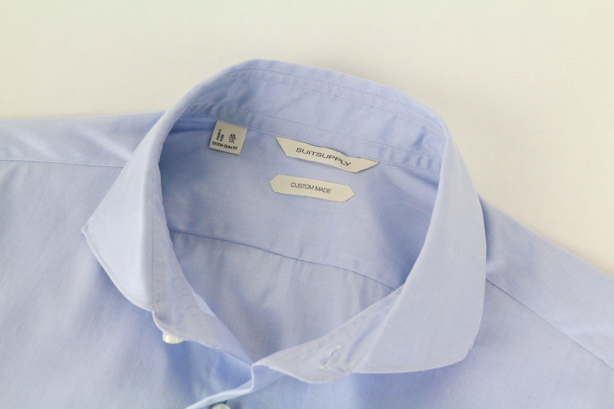 Suitsupply 43L/17L Extra Slim Blue Cotton Cutaway 72680 Size 42R - 3 Thumbnail