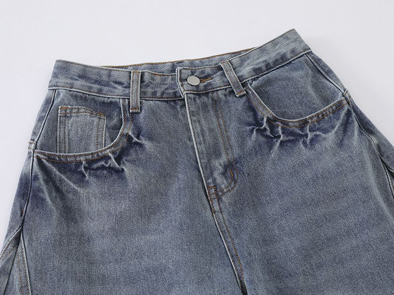 Jean American men's patchwork straight loose curved jeans Size US 32 / EU 48 - 3 Thumbnail