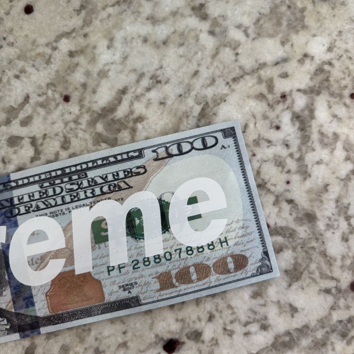 Supreme Supreme Money Ben Franklin $100 Dollar Bill Box Logo Sticker Size ONE SIZE - 3 Thumbnail