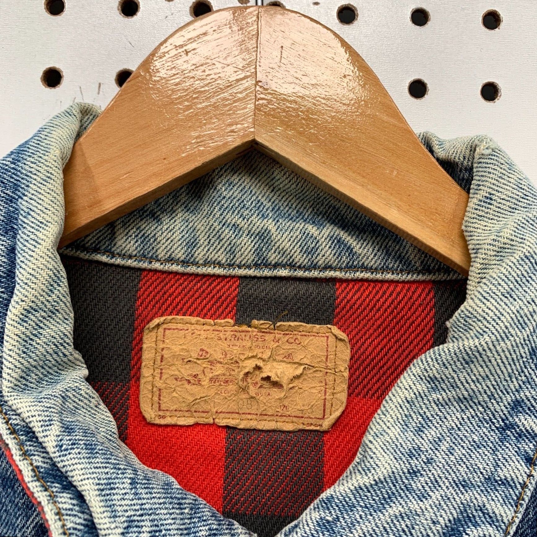 Levi's VINTAGE Levi’s Denim Jacket Mens M Buffalo Plaid 90s 80s Trucker USA Levi's Made & Crafted Denim Jacket Short 22x25 Blue Size US M / EU 48-50 / 2 - 3 Thumbnail