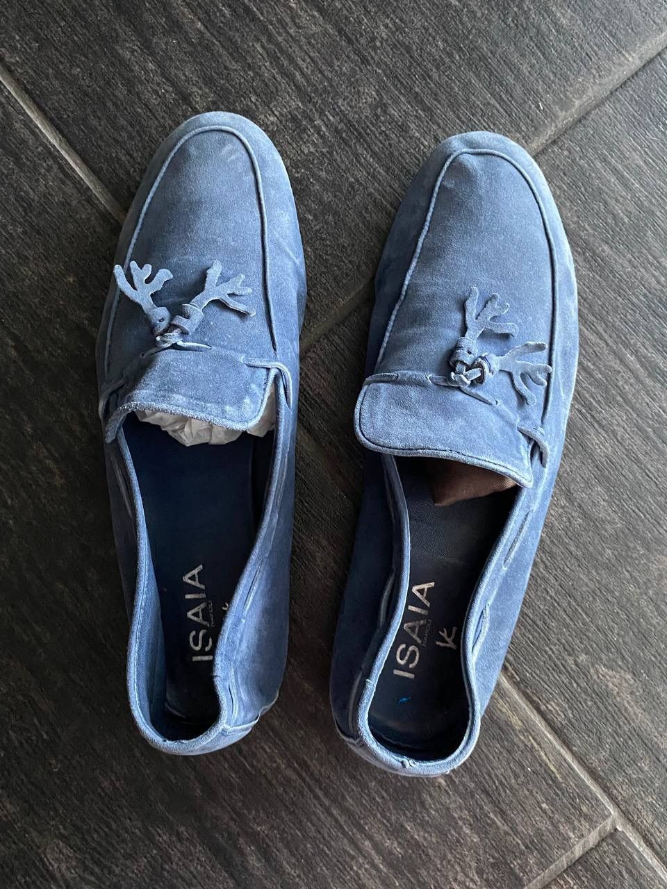Isaia Napolii Loafers Blue Suede ISAIA NAPOLI Size US 8.5 / EU 41-42 - 3 Thumbnail