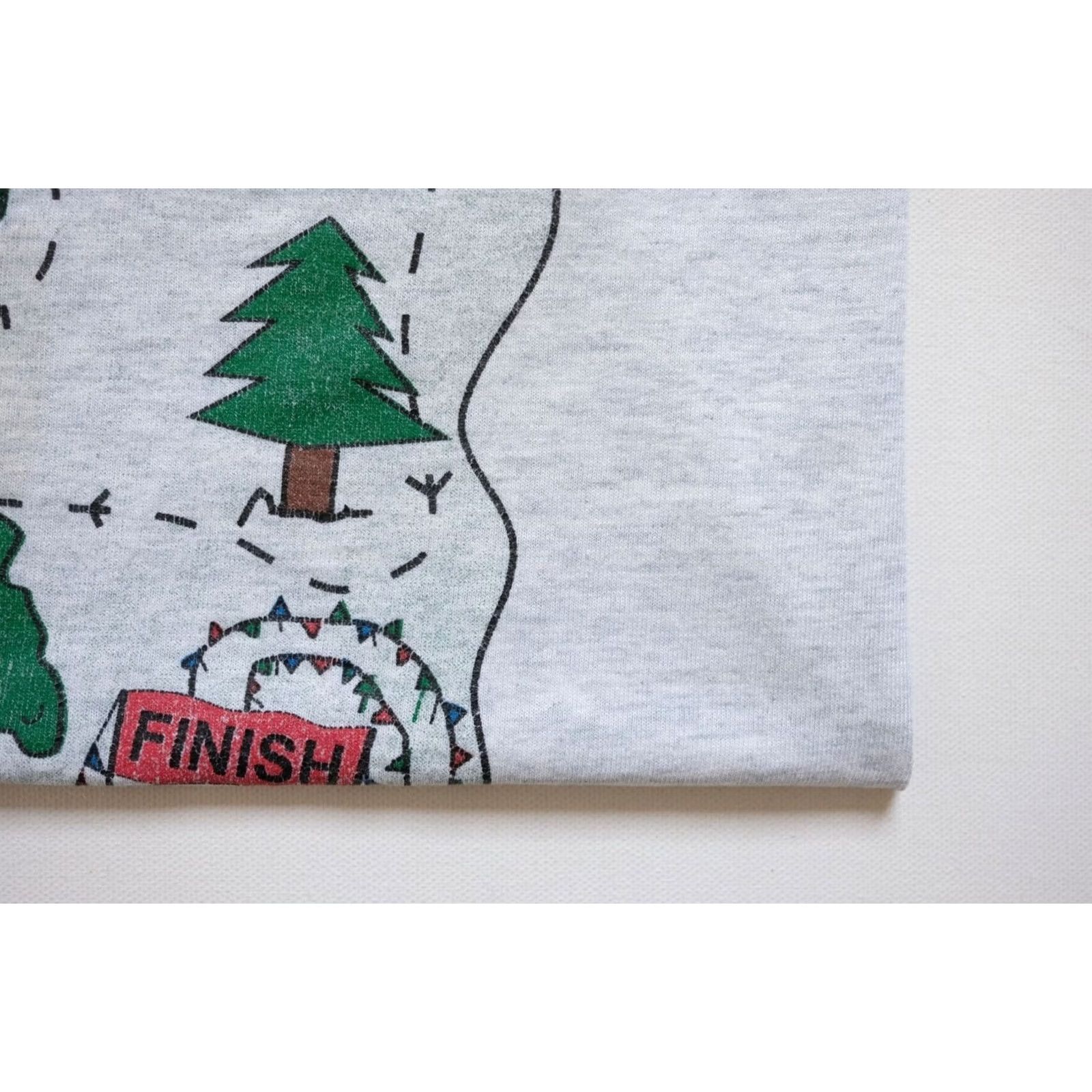 Fruit Of The Loom VINTAGE Fruit of the Loom T-Shirt Gray 90s Marathon Outdoor Camping Single Stitch Crew Neck Short Sleeve MD Men Boys? Size US M / EU 48-50 / 2 - 6 Thumbnail