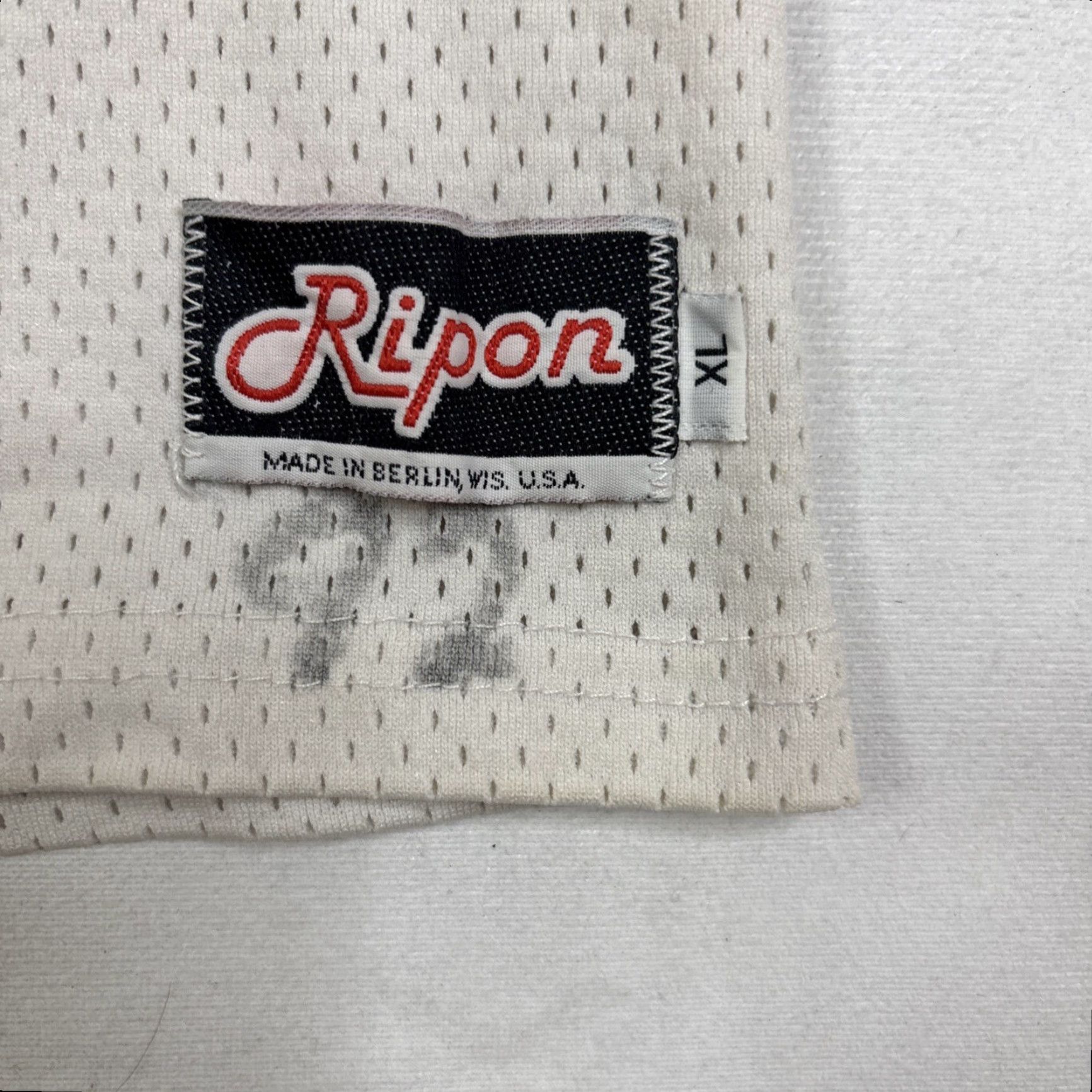 Vintage VINTAGE Ripon Athletic Football Jersey Men XL White #35 Player Style Sleeves Size US XL / EU 56 / 4 - 2 Thumbnail