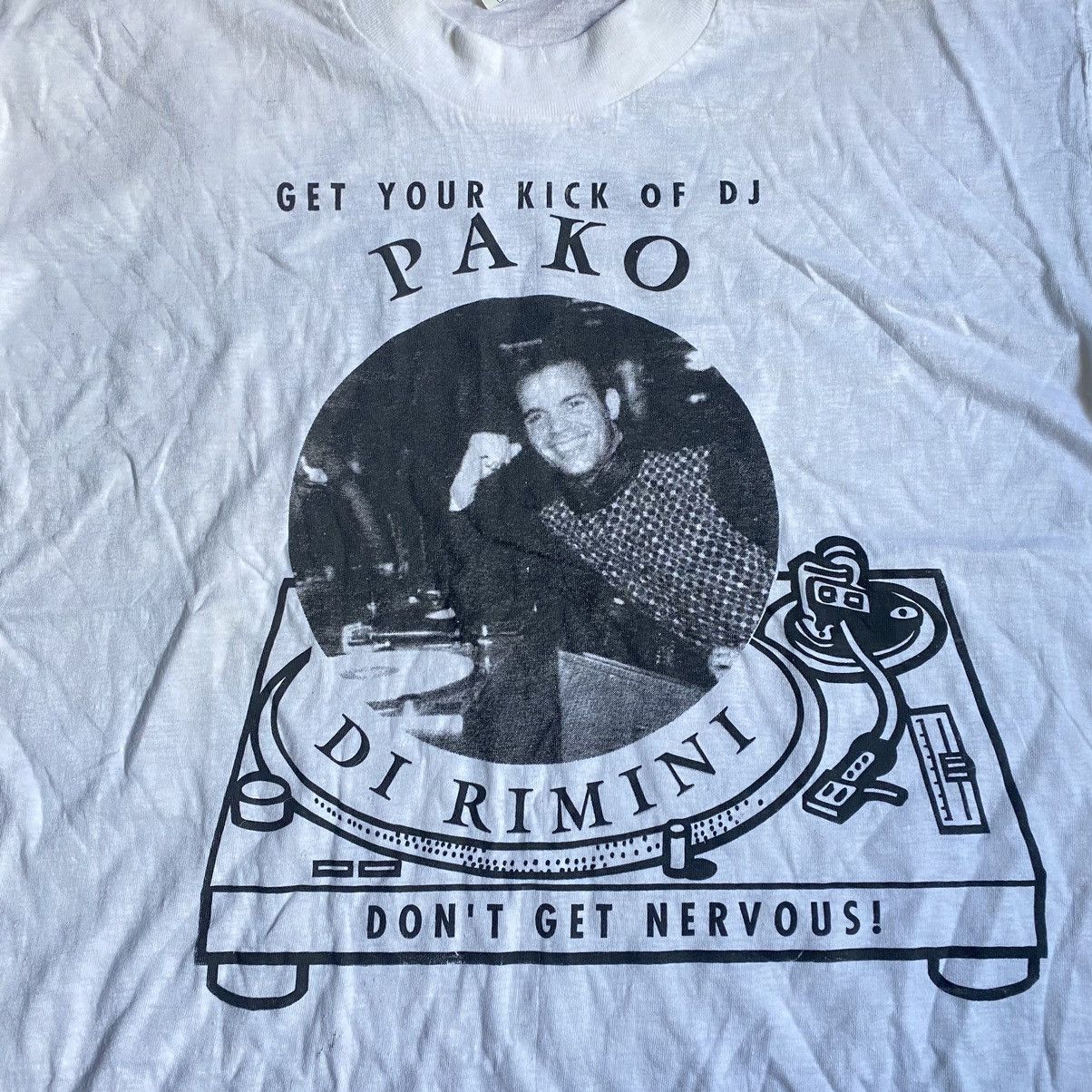 Band Tees VINTAGE DJ PAKO RIMINI RIU PALACE MALLORCA 90s T SHIRT Size US M / EU 48-50 / 2 - 3 Thumbnail