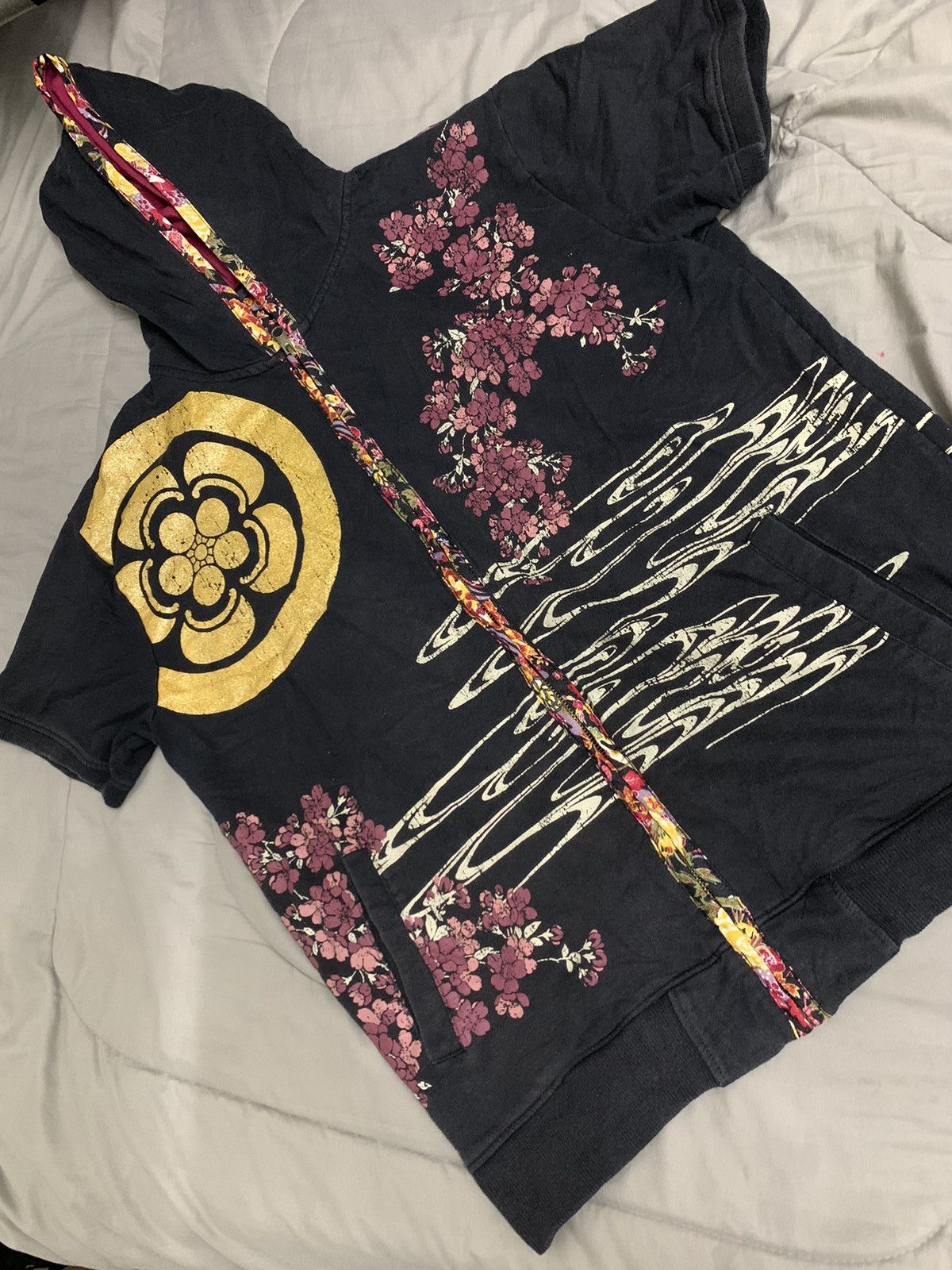 Vintage YAKUZA DRAGON SUKAJAN SHORT SLEEVE HOODIE VERY RARE Size US L / EU 52-54 / 3 - 2 Thumbnail